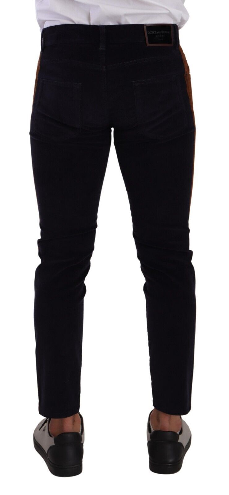 Dolce & Gabbana Blue Cotton Stretch Skinny Corduroy Jeans-2