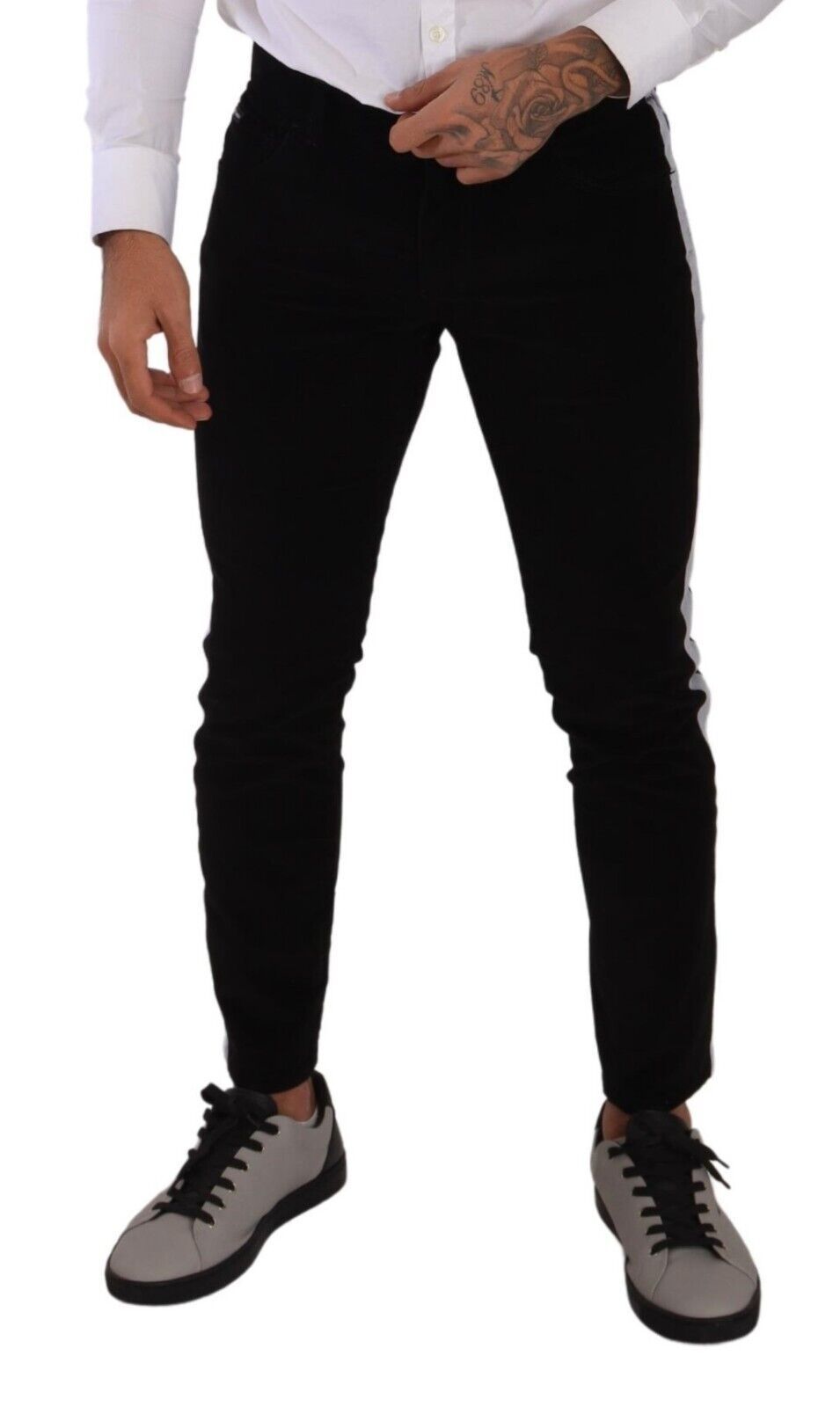 Dolce & Gabbana Black Cotton Stretch Skinny Corduroy Jeans-4