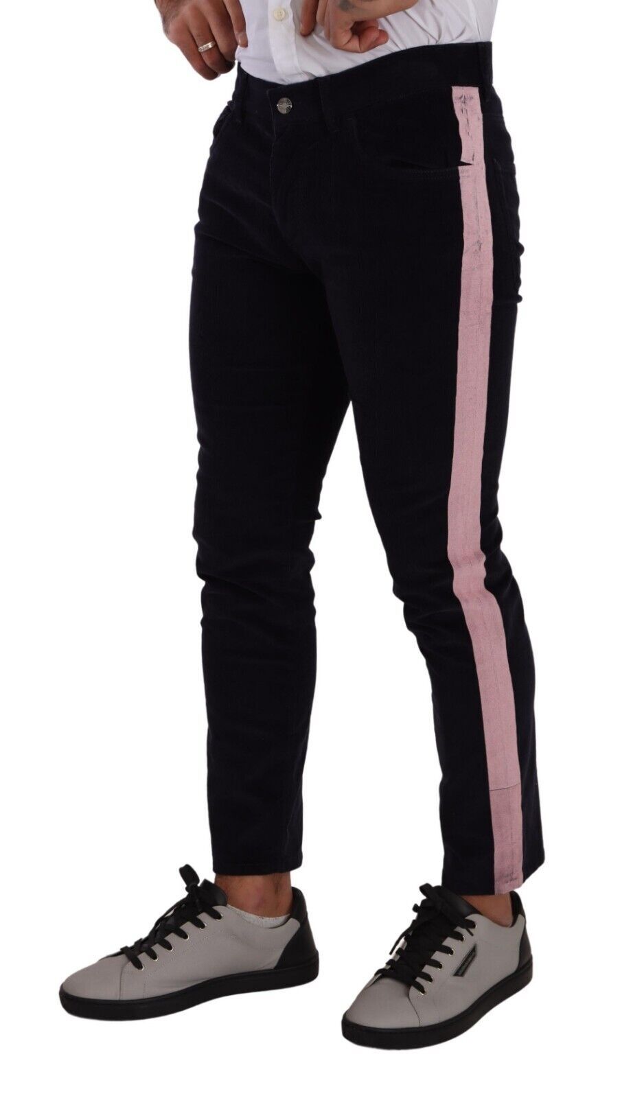 Dolce & Gabbana Blue Corduroy Cotton Stretch Skinny Jeans-2