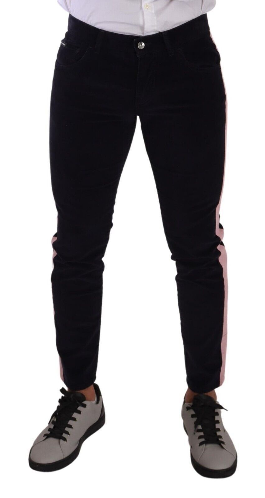 Dolce & Gabbana Blue Corduroy Cotton Stretch Skinny Jeans-4