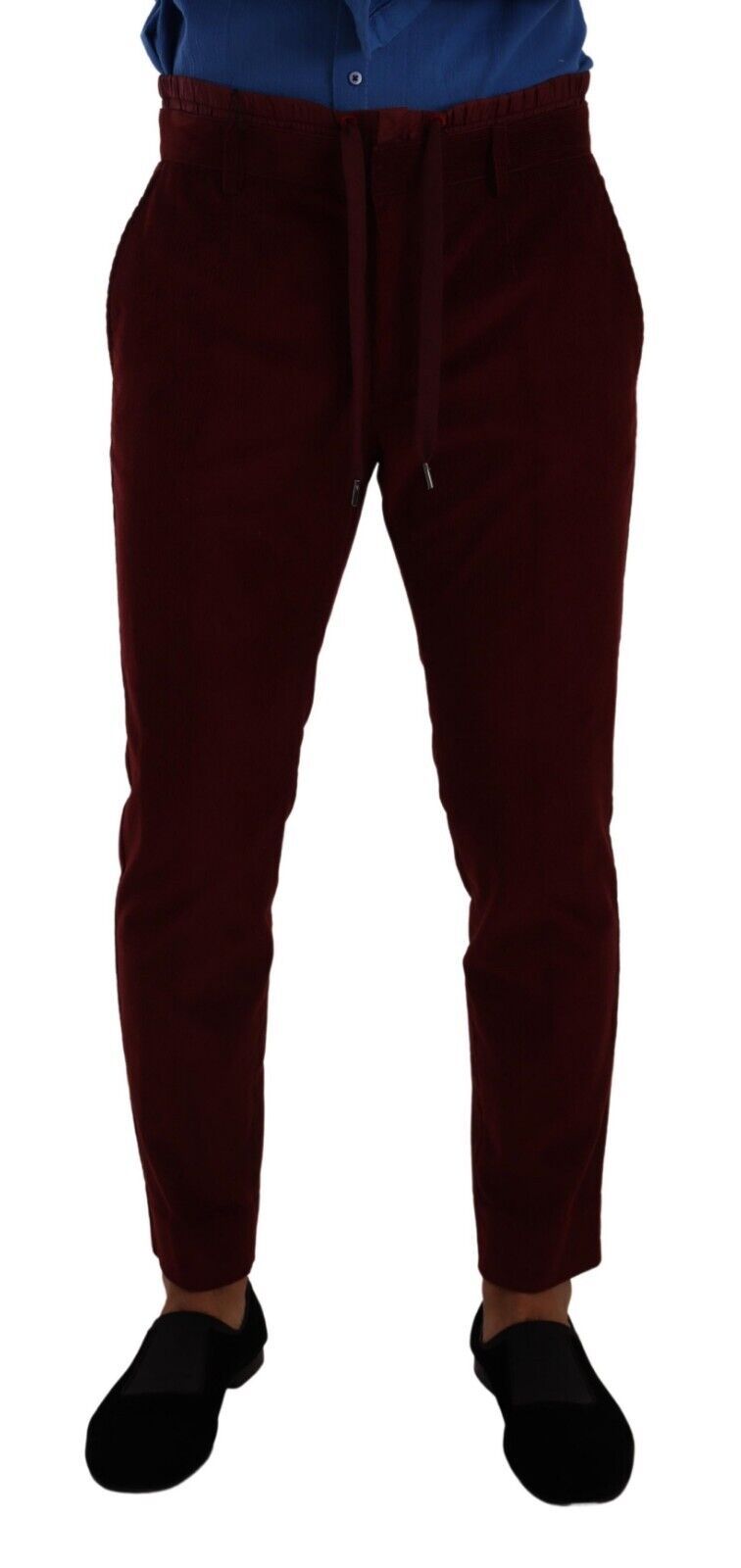 Dolce & Gabbana Bordeaux Velvet Men's Formal Trousers Dress Pants
