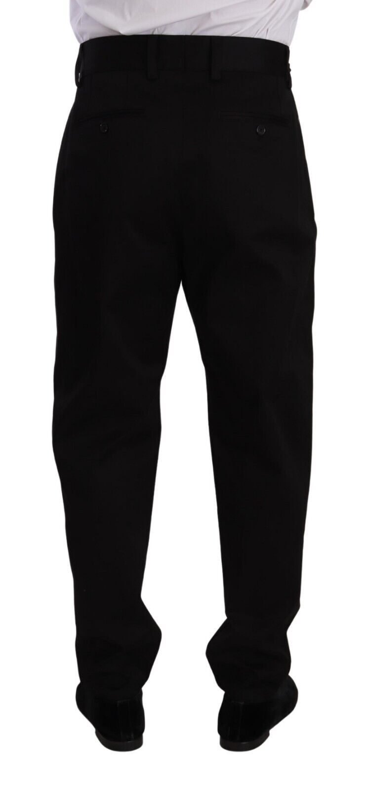 Dolce & Gabbana Black Cotton High Waist Men's Trousers Dress Pants-3