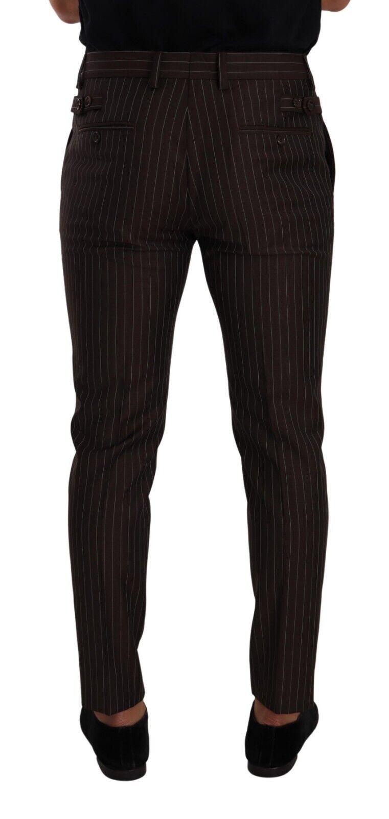 Dolce & Gabbana Brown Striped Wool Formal Dress Pants-2