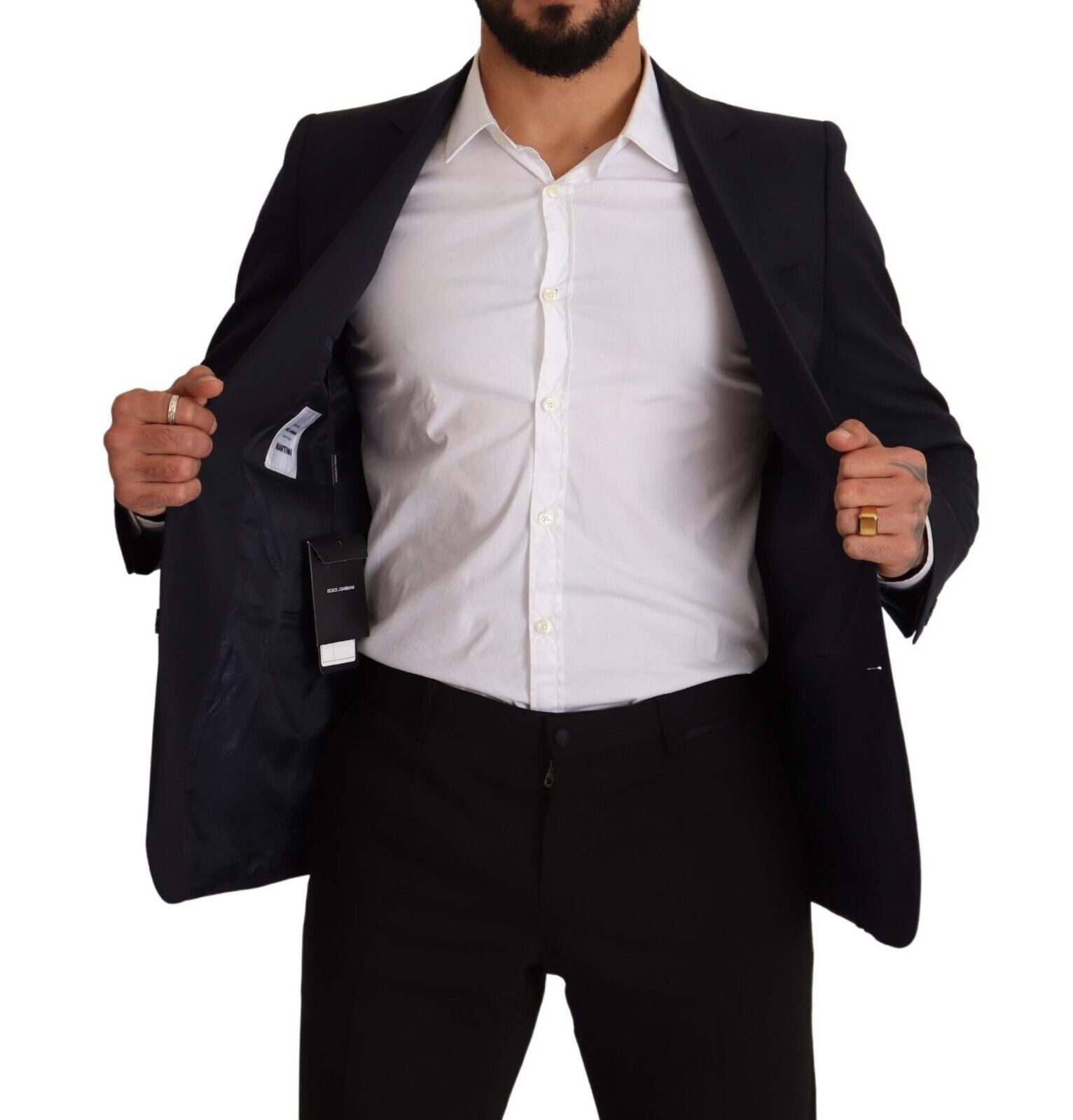 Dolce & Gabbana Dark blue single-breasted coat MARTINI Blazer-5