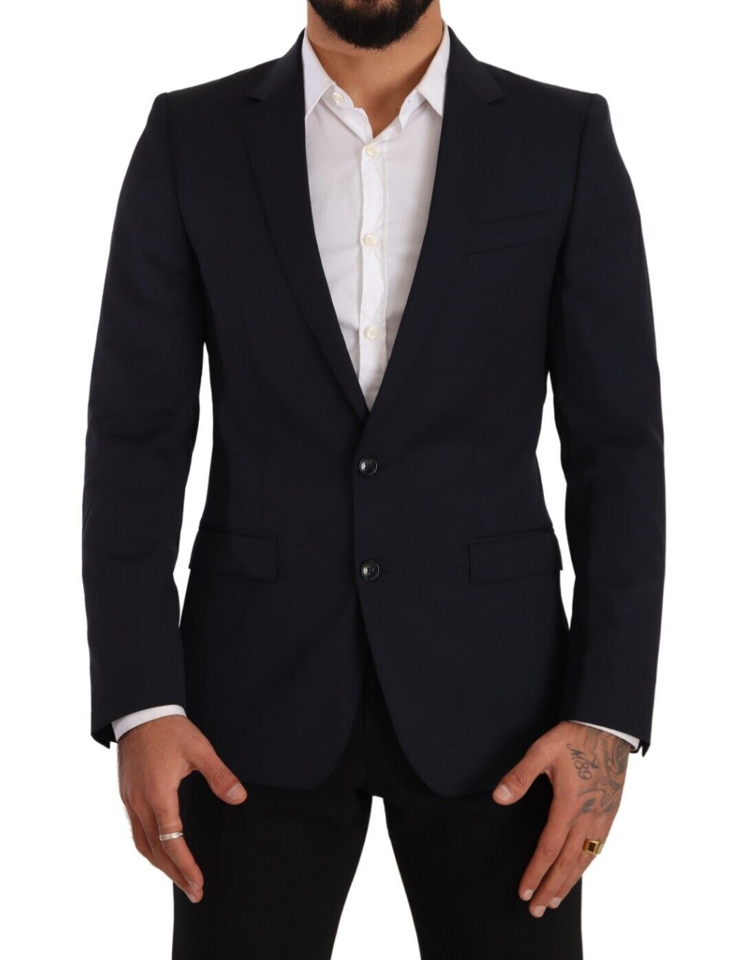 Dolce & Gabbana Dark blue single-breasted coat MARTINI Blazer-1