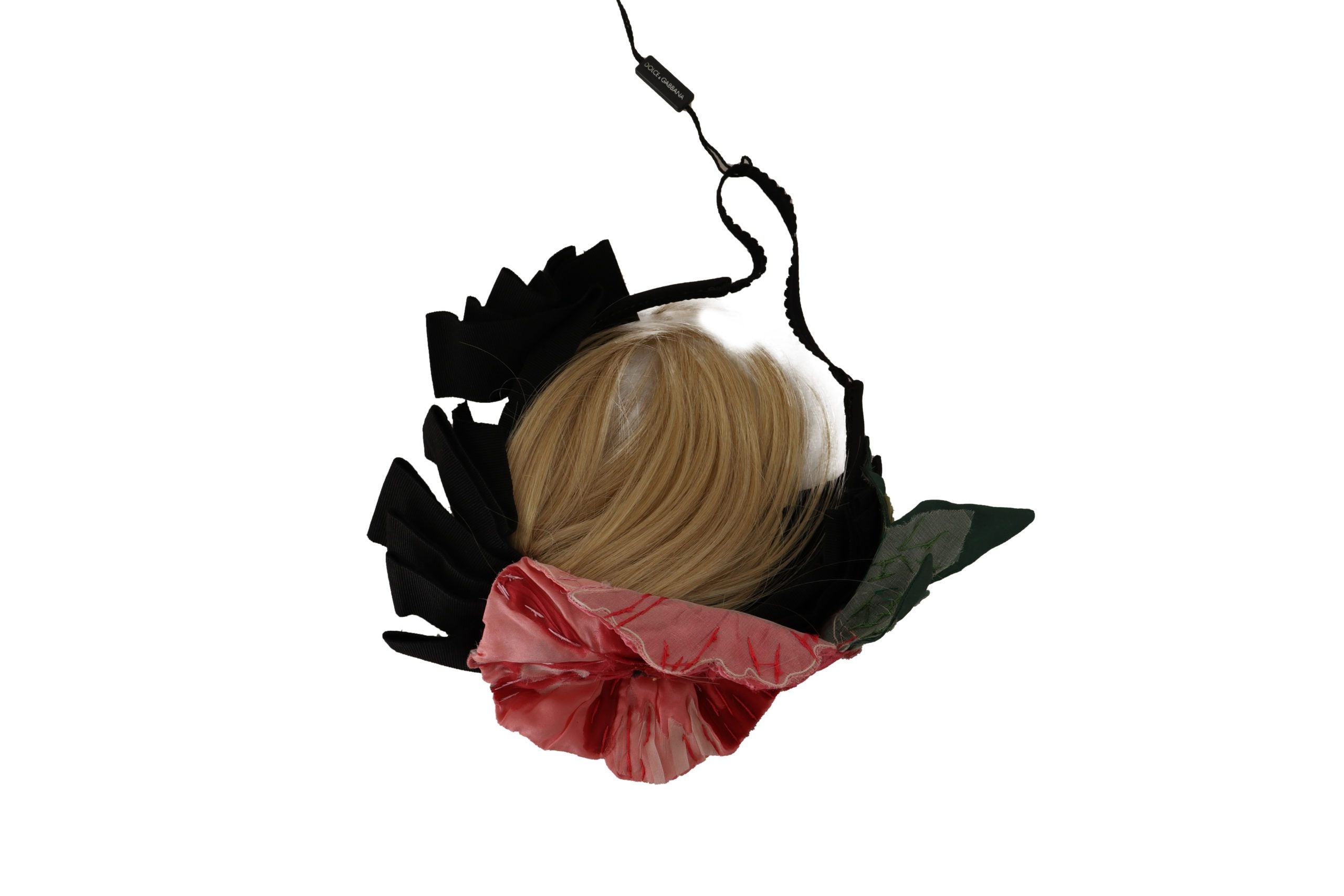Dolce & Gabbana Black Silk White Hair Parrucchiera Tiara Headband-4