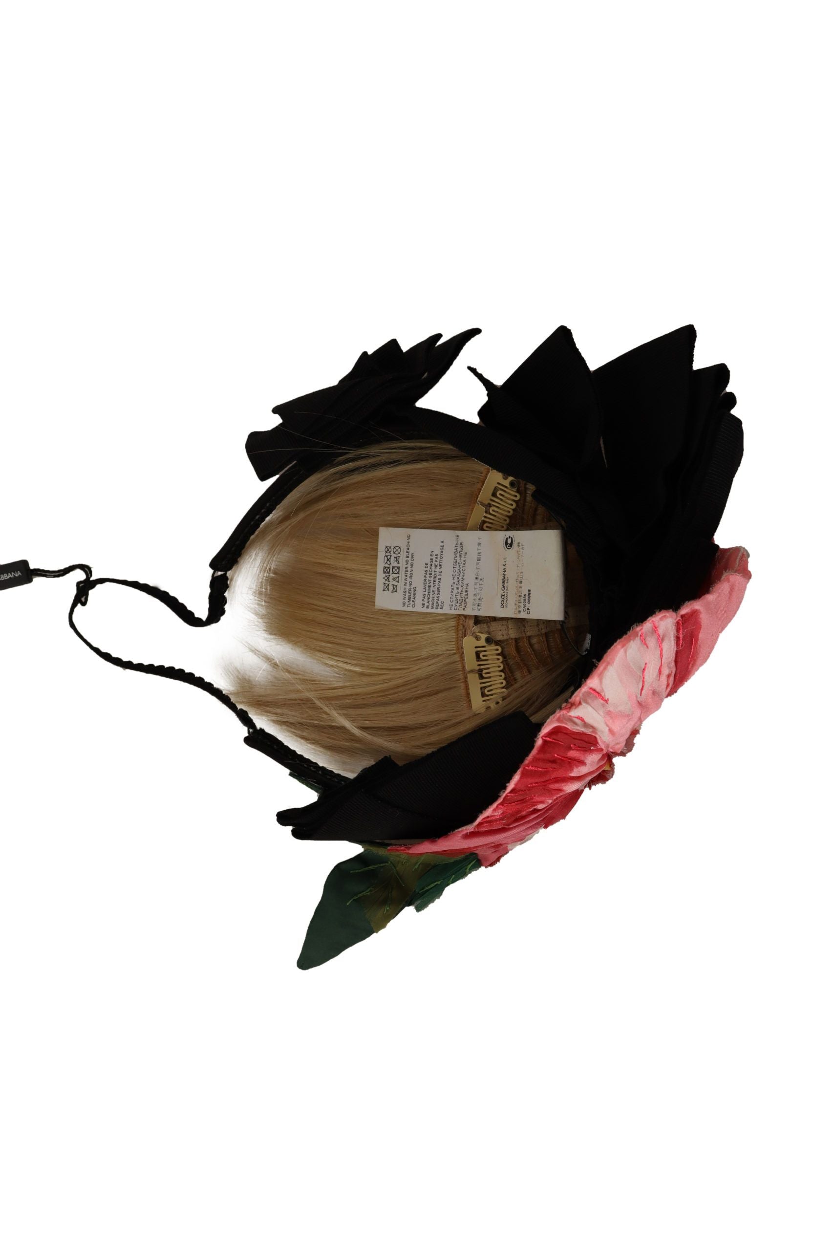 Dolce & Gabbana Black Silk White Hair Parrucchiera Tiara Headband-5