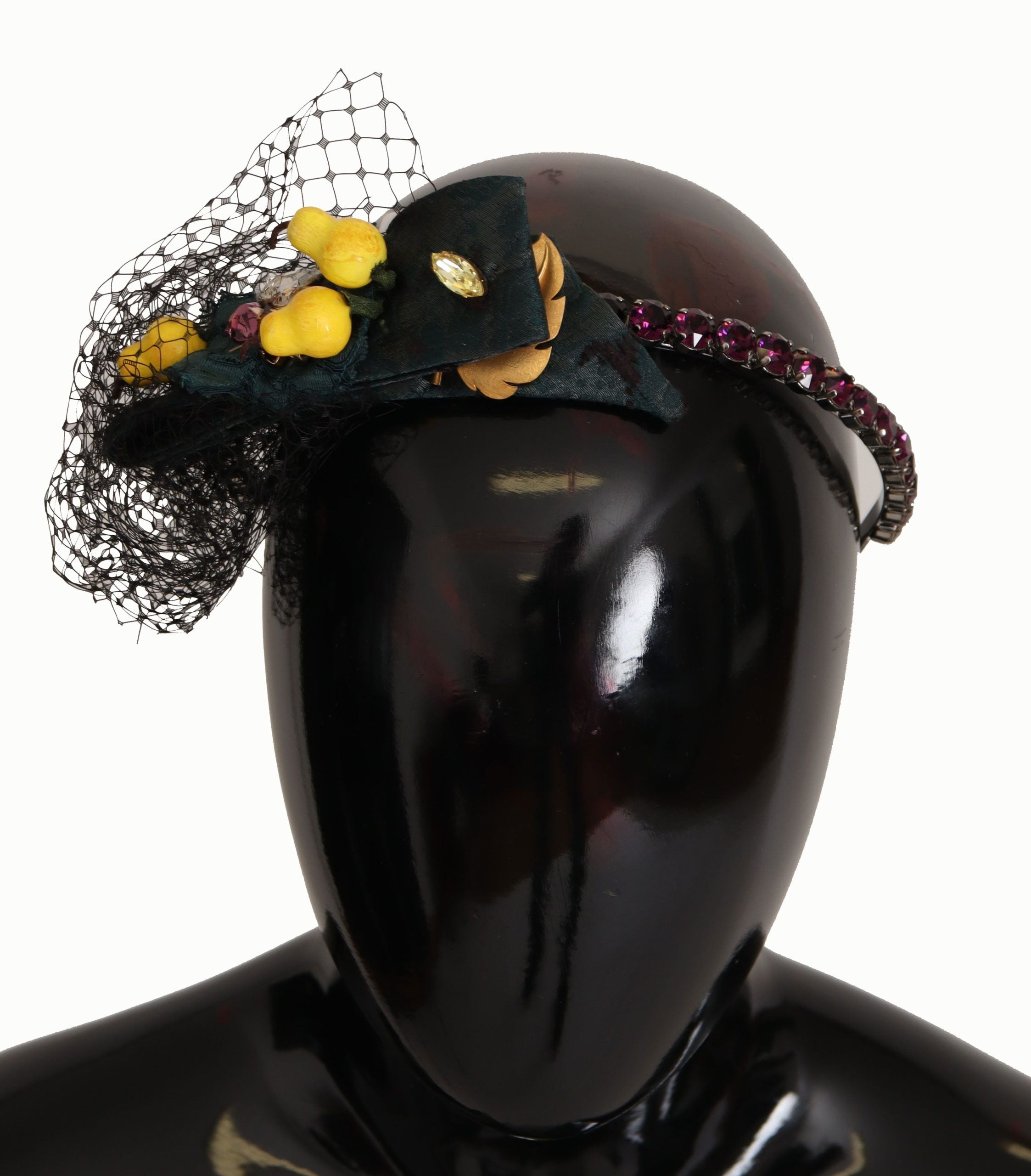 Dolce & Gabbana Purple Crystal Diadem Headband Lemon Sicily Tiara