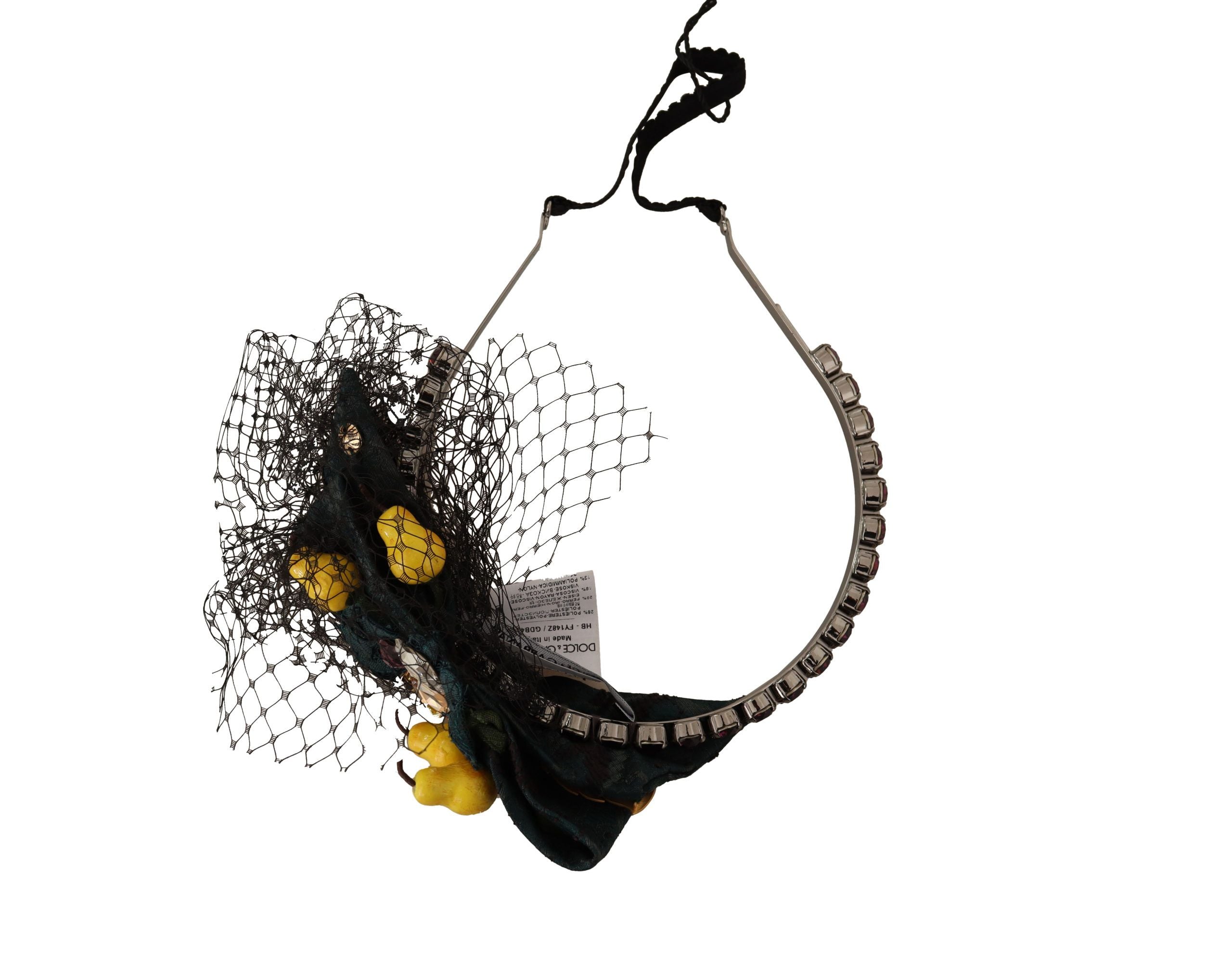 Dolce & Gabbana Purple Crystal Diadem Headband Lemon Sicily Tiara-4