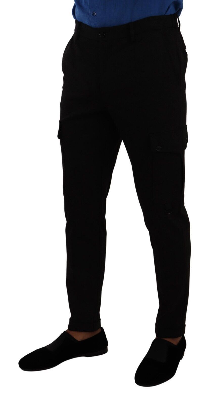 Dolce & Gabbana Black Skinny Cargo Trousers in Viscose-4