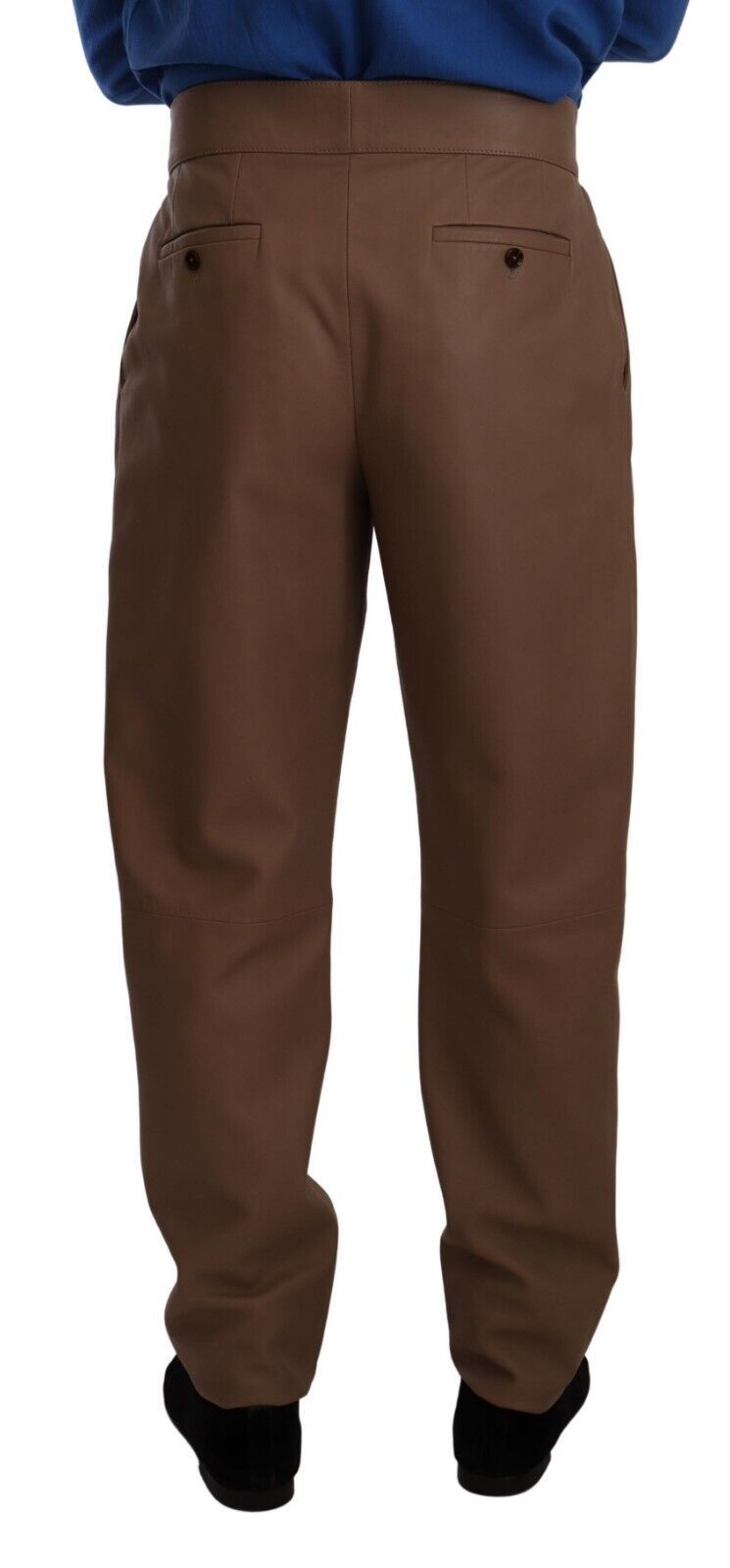 Dolce & Gabbana Brown, tailored leather trousers with a high waist-3