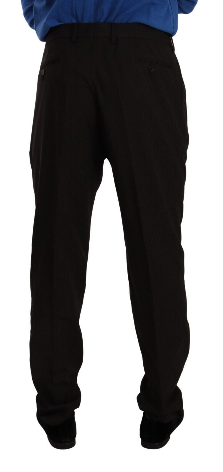 Pantalones de vestir formales ajustados de lana marrón de Dolce & Gabbana-2