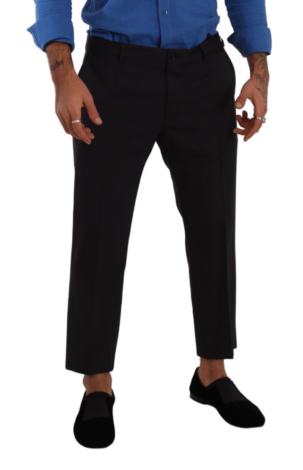 Dolce & Gabbana Grey Burgundy Wool Trousers Dress Trousers-3