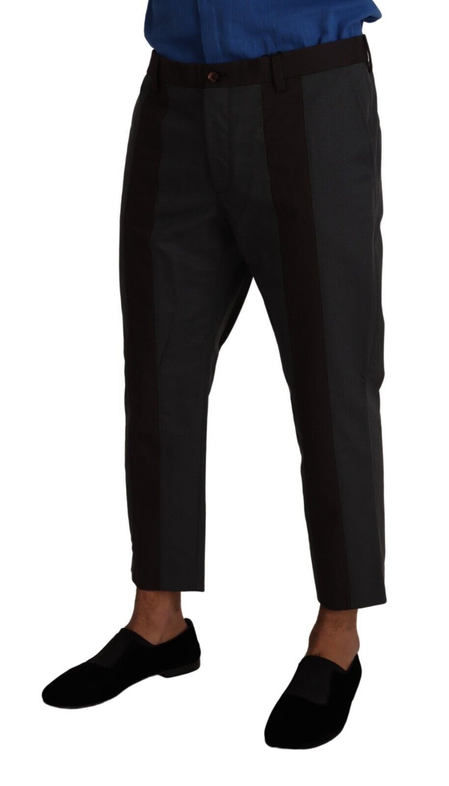 Dolce & Gabbana Grau Bordeaux gestreifte Cropped-Hose-2
