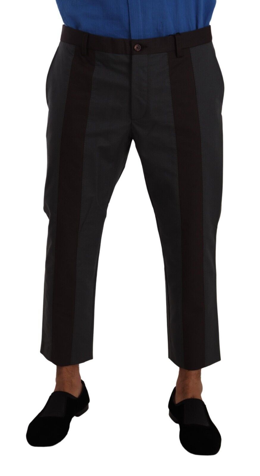 Dolce & Gabbana Grau Bordeaux gestreifte Cropped-Hose-1