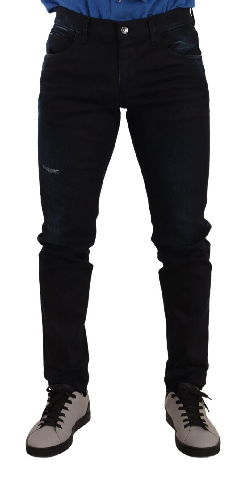 Dolce & Gabbana Blue Cotton Stretch Denim Trousers