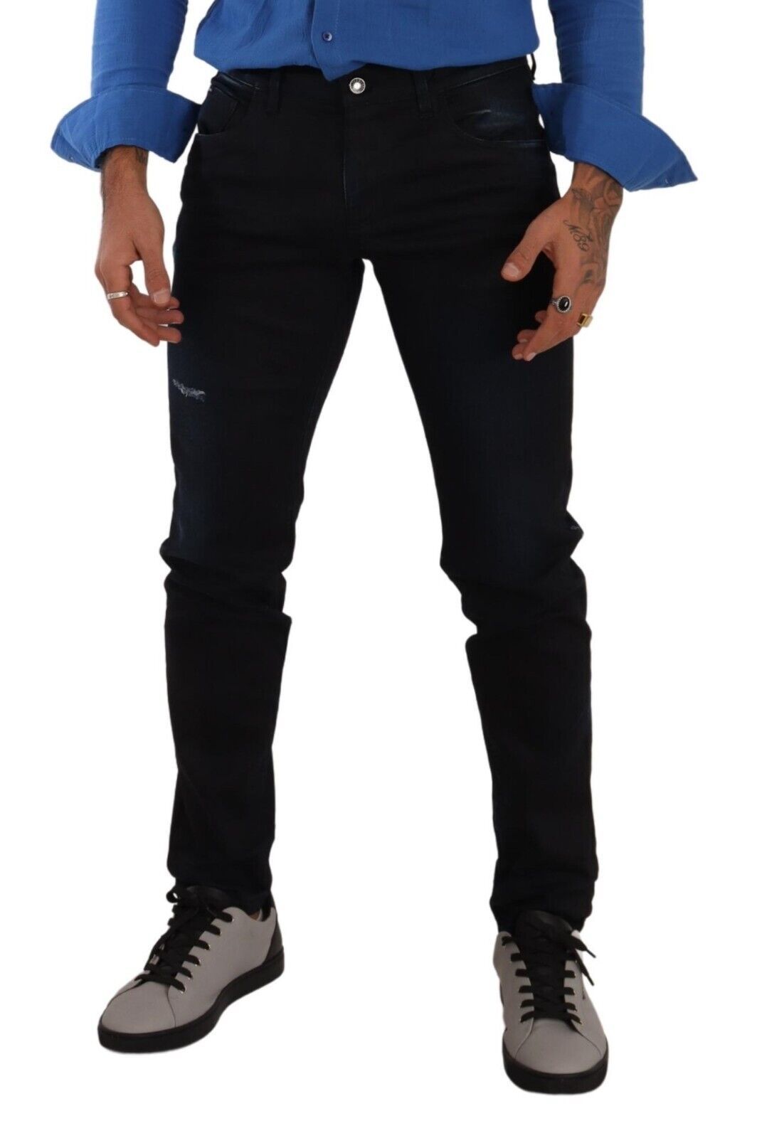 Dolce & Gabbana Blue Cotton Stretch Denim Trousers-4