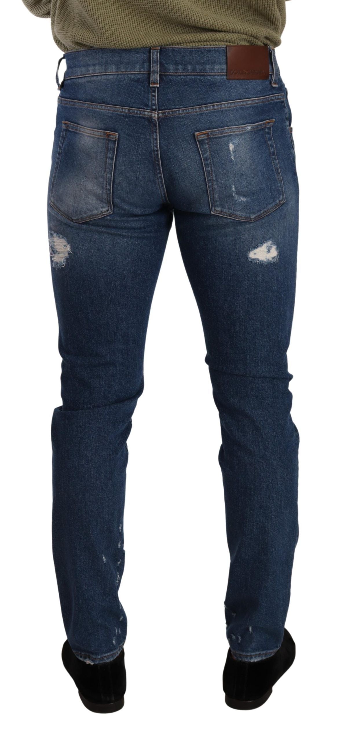 Dolce & Gabbana Blue Wash Cotton Stretch Slim Fit Denim Jeans-3