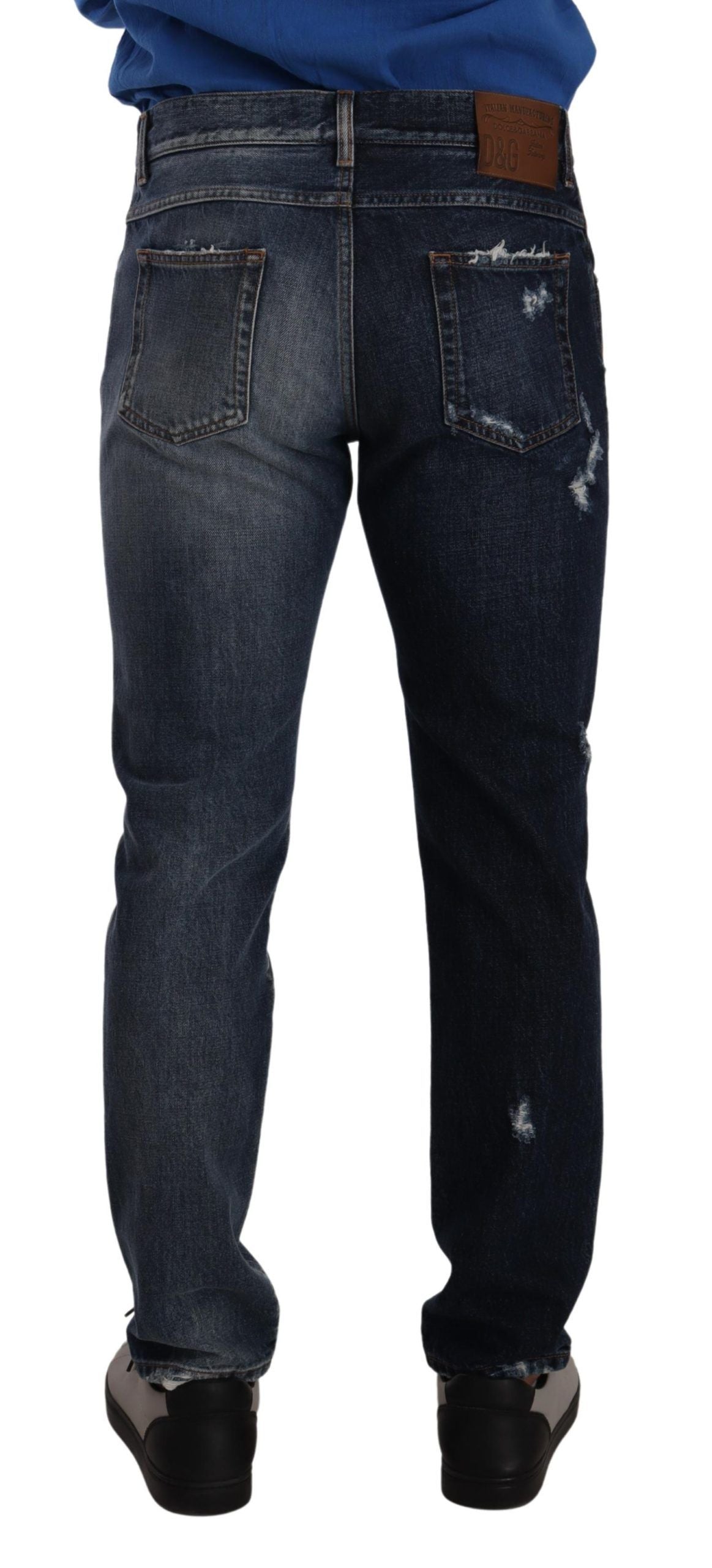 Dolce & Gabbana Blue Cotton Denim Trousers Regular Jeans-4