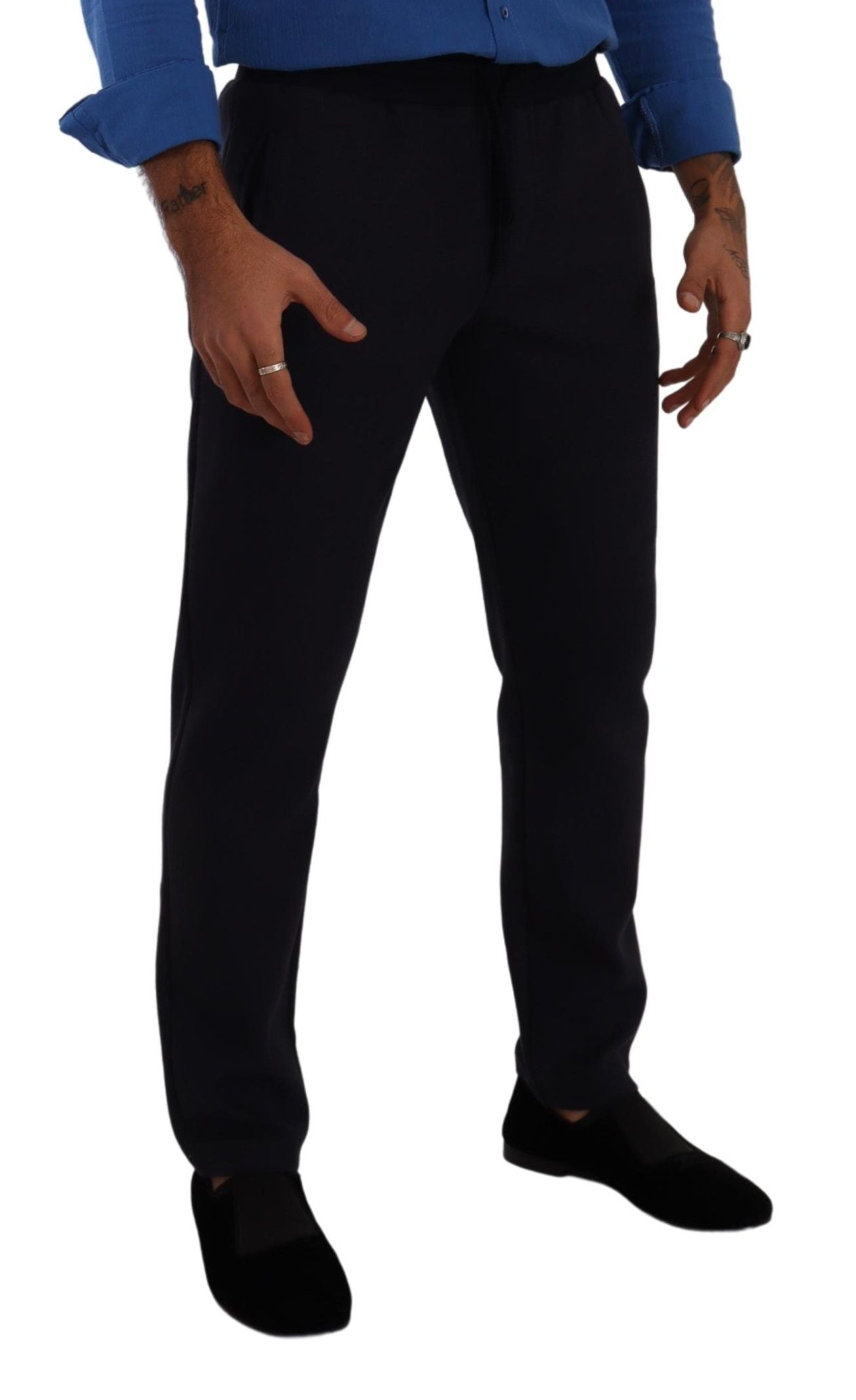Dolce & Gabbana Blue Cotton Stretch Jogging Pants-4