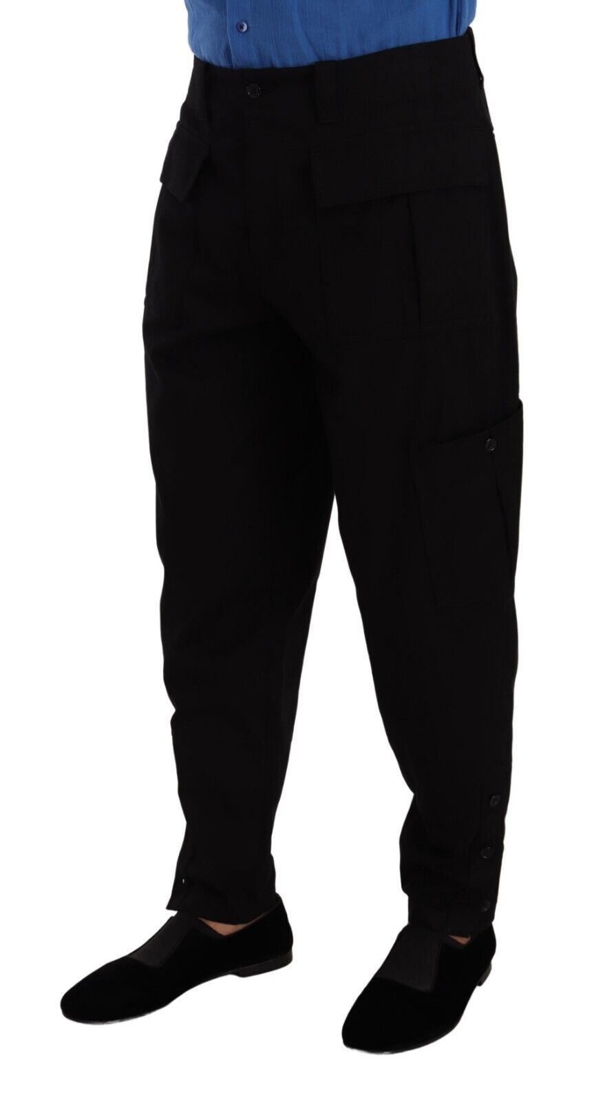 Dolce & Gabbana Black Cotton Stretch Cargo Trousers-2