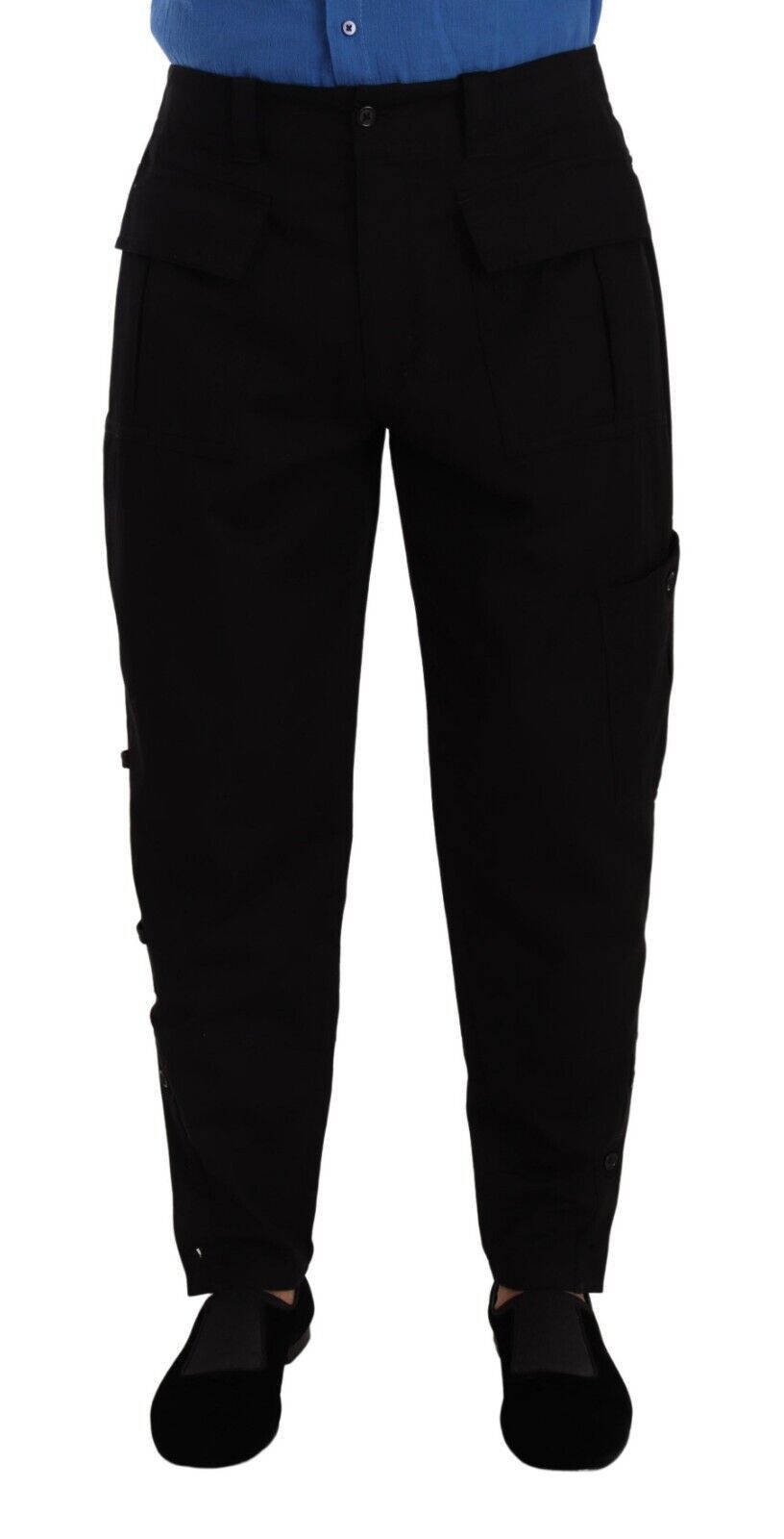Dolce & Gabbana Black Cotton Stretch Cargo Trousers