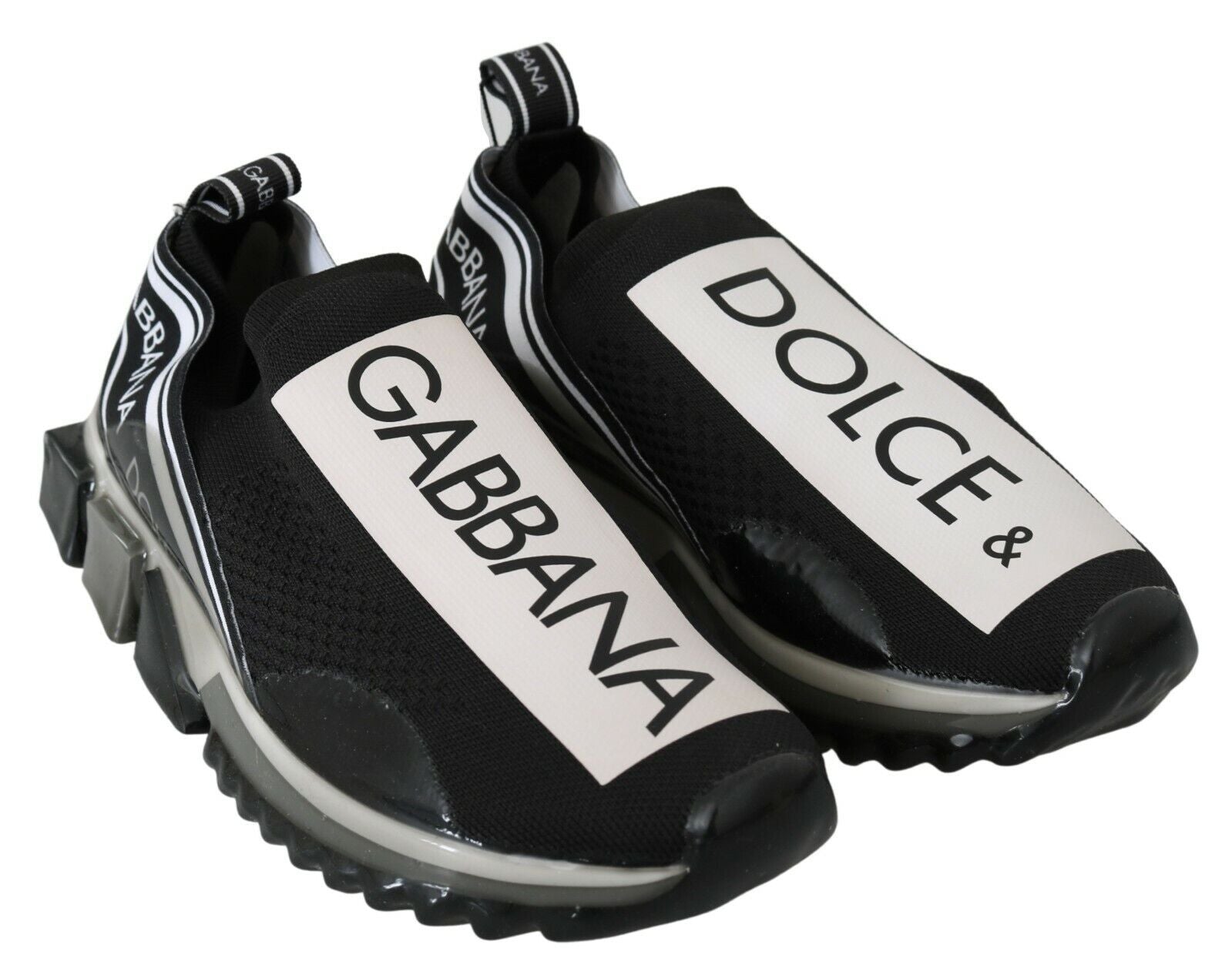 Dolce & Gabbana Black and White Sorrento Sport Stretch Sneakers-2