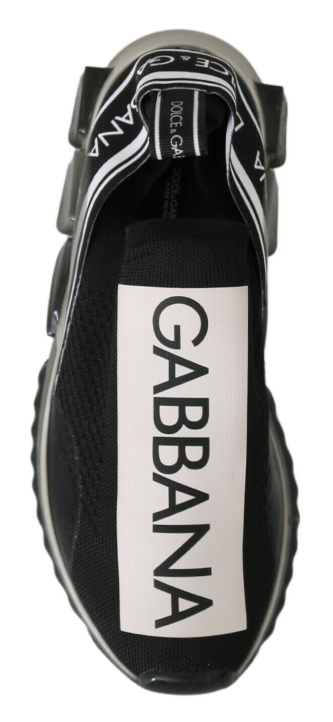 Dolce & Gabbana Black and White Sorrento Sport Stretch Sneakers-5