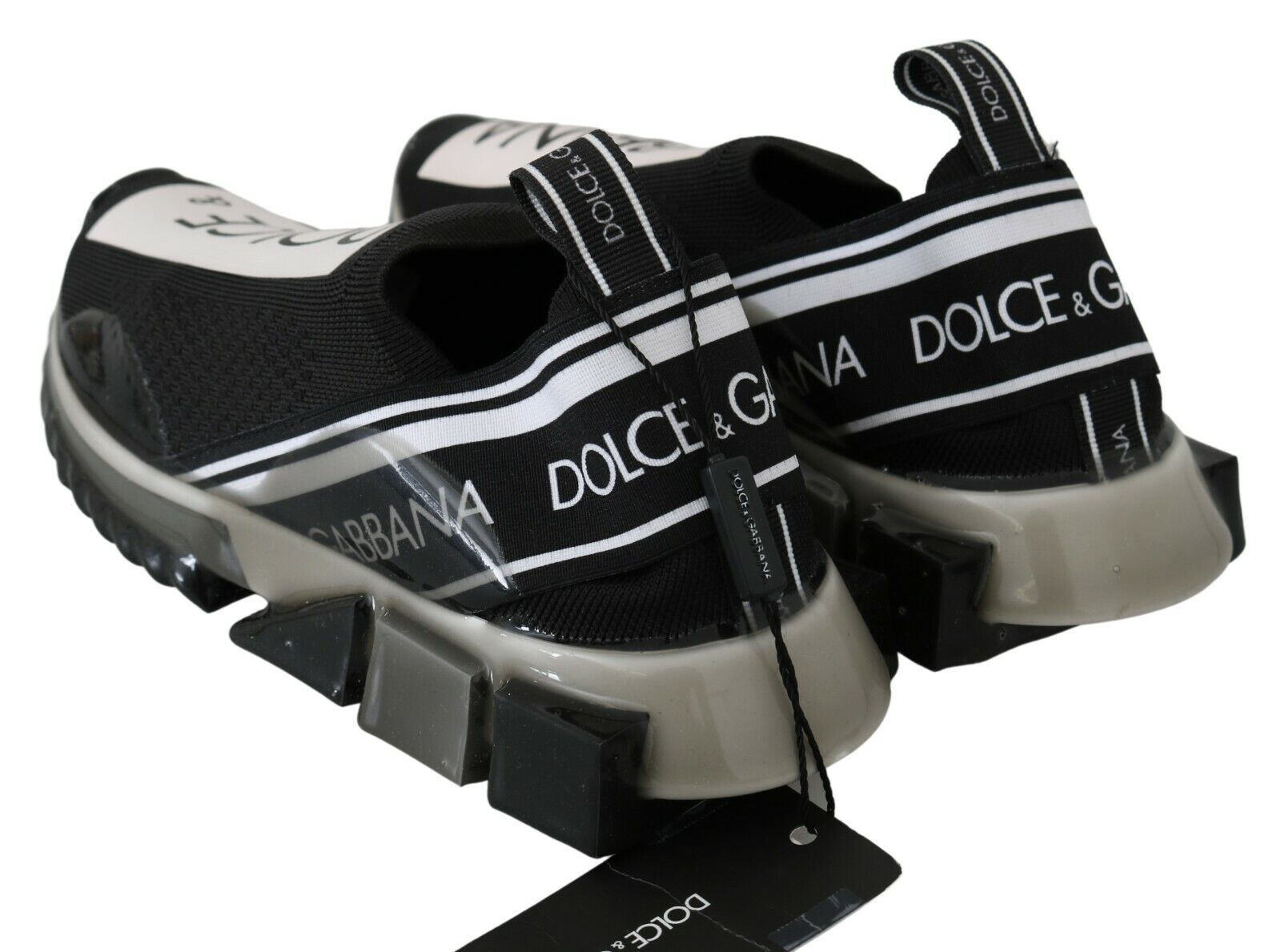 Dolce & Gabbana Black and White Sorrento Sport Stretch Sneakers-7