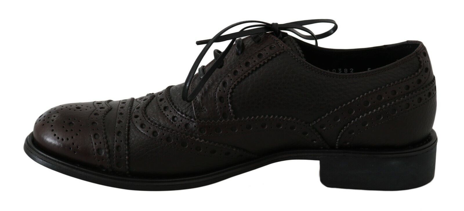Dolce & Gabbana Brown Leather Wingtip Derby Formal Shoes-2