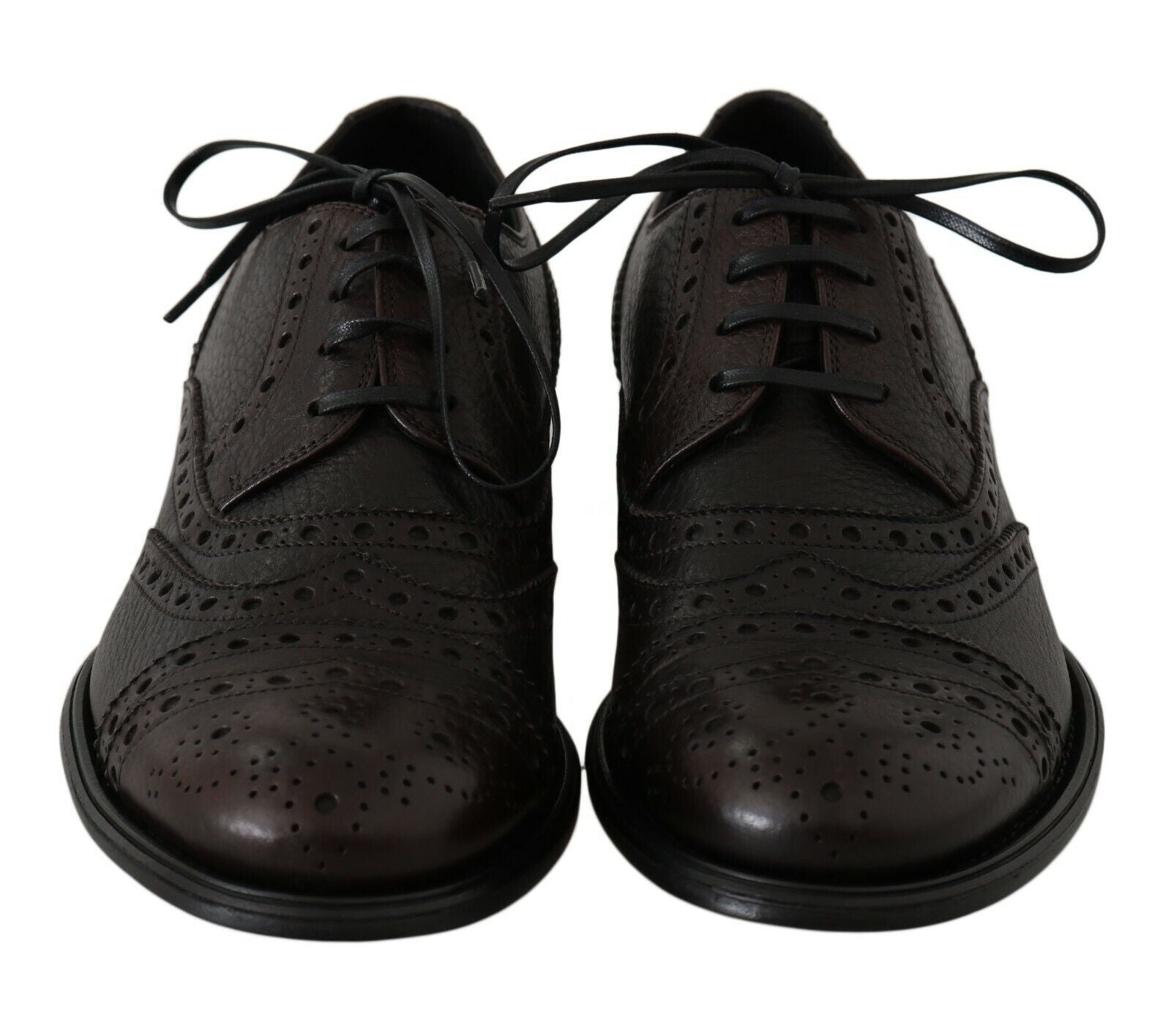 Dolce & Gabbana Brown Leather Wingtip Derby Formal Shoes-5