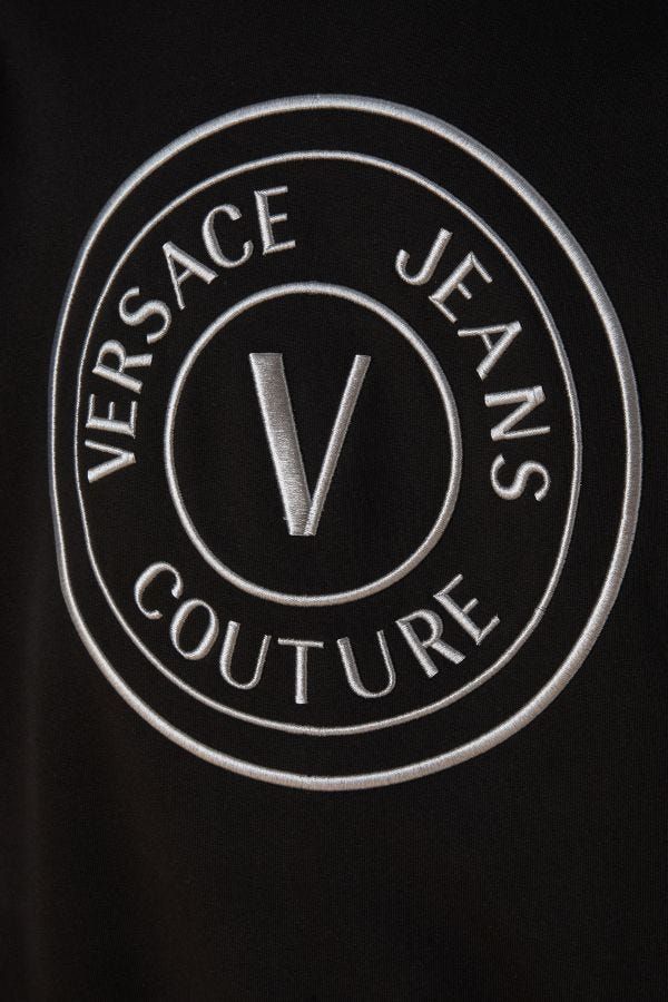 Versace Jeans Beautiful hooded sweatshirt in black cotton-3