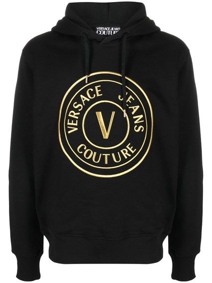 Versace Jeans chic black hooded sweatshirt