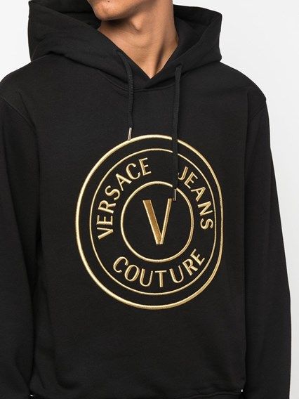 Sudadera con capucha negra elegante de Versace Jeans-3