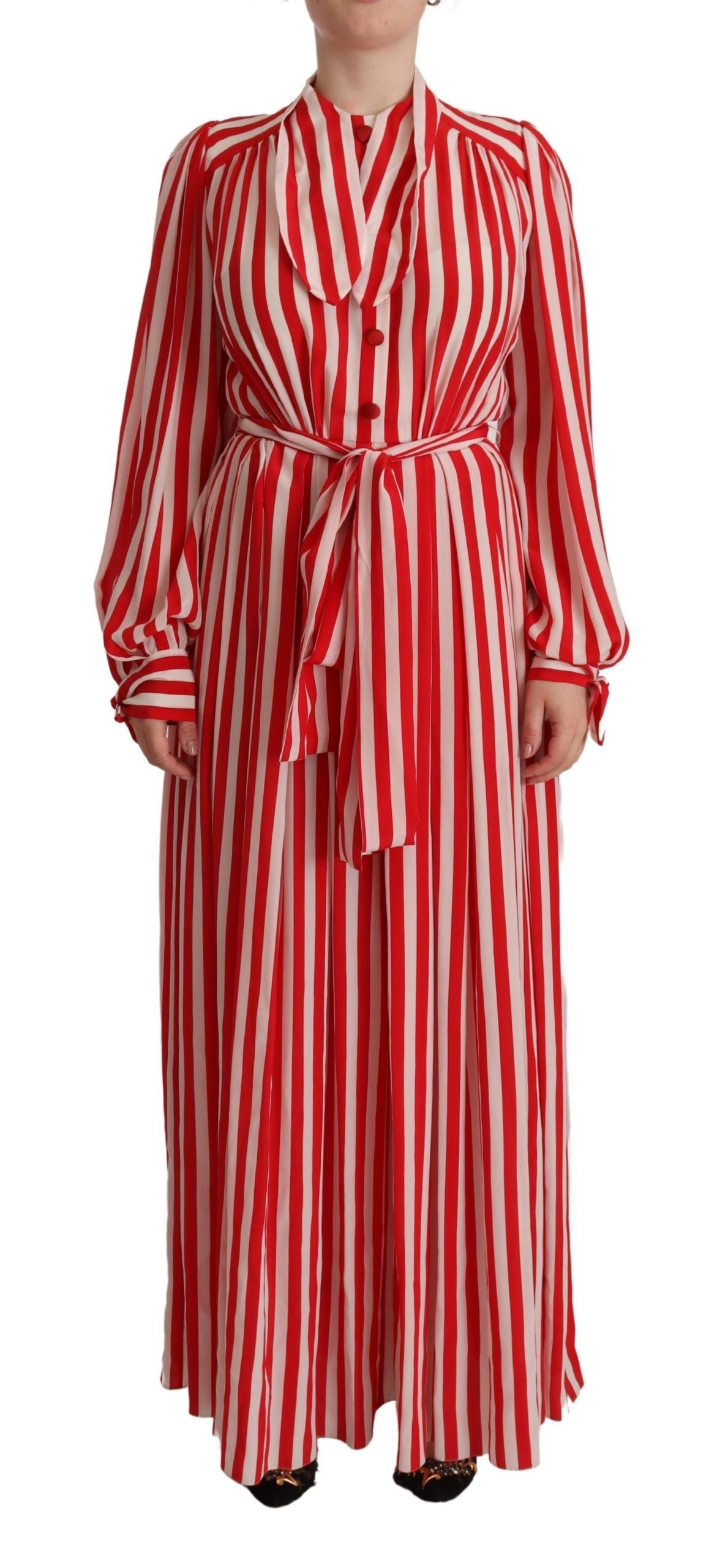 Vestido de corte A de seda blanca y roja de Dolce & Gabbana con vestido tubo-1