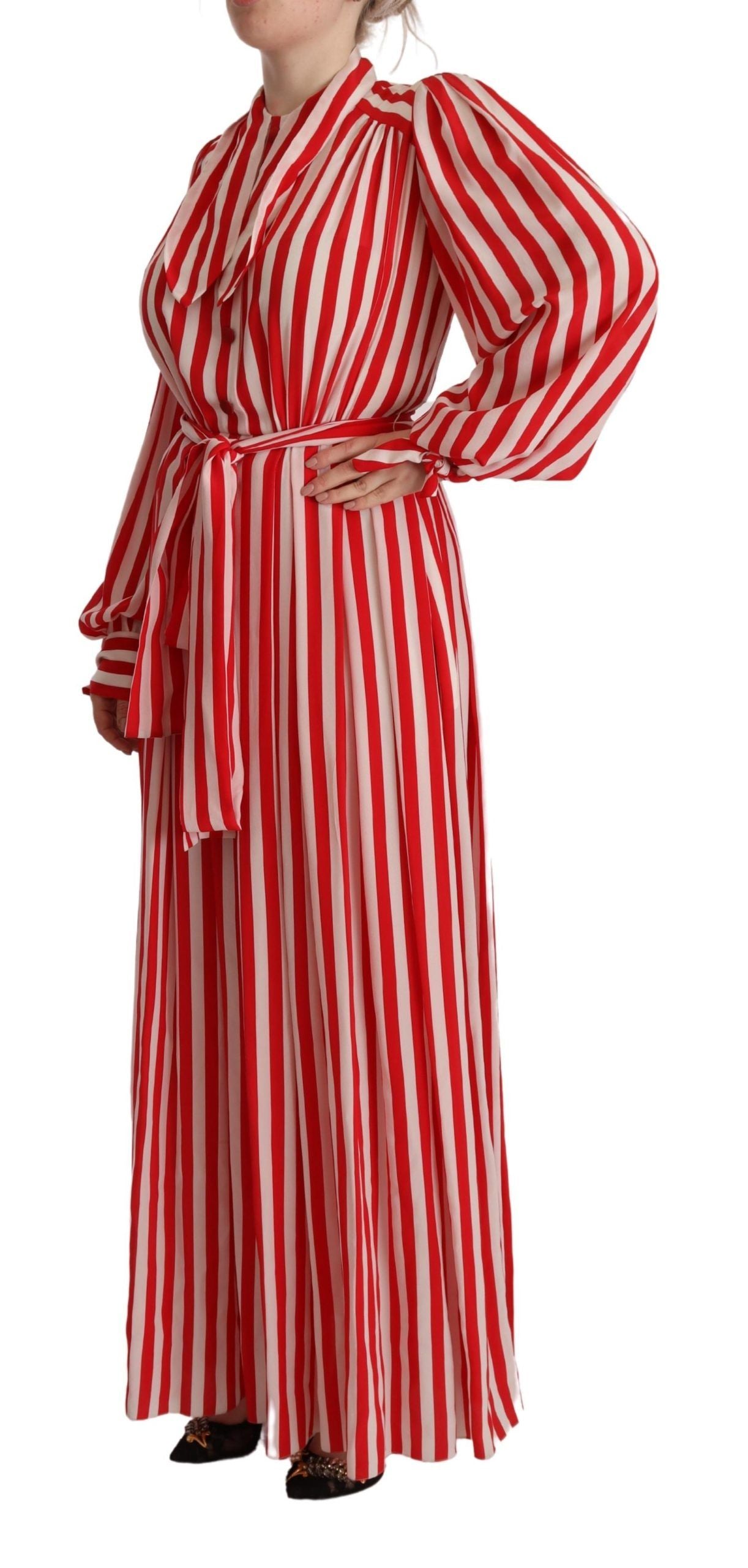 Vestido de corte A de seda blanca y roja de Dolce & Gabbana con vestido tubo-2