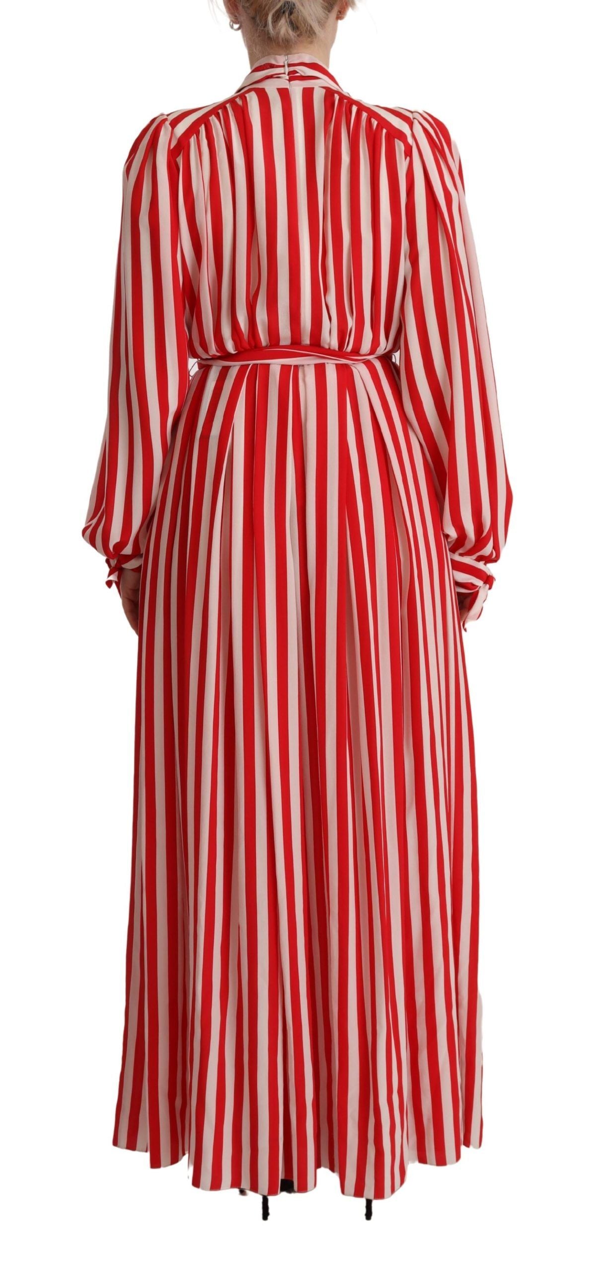 Vestido de corte A de seda blanca y roja de Dolce & Gabbana con vestido tubo-3