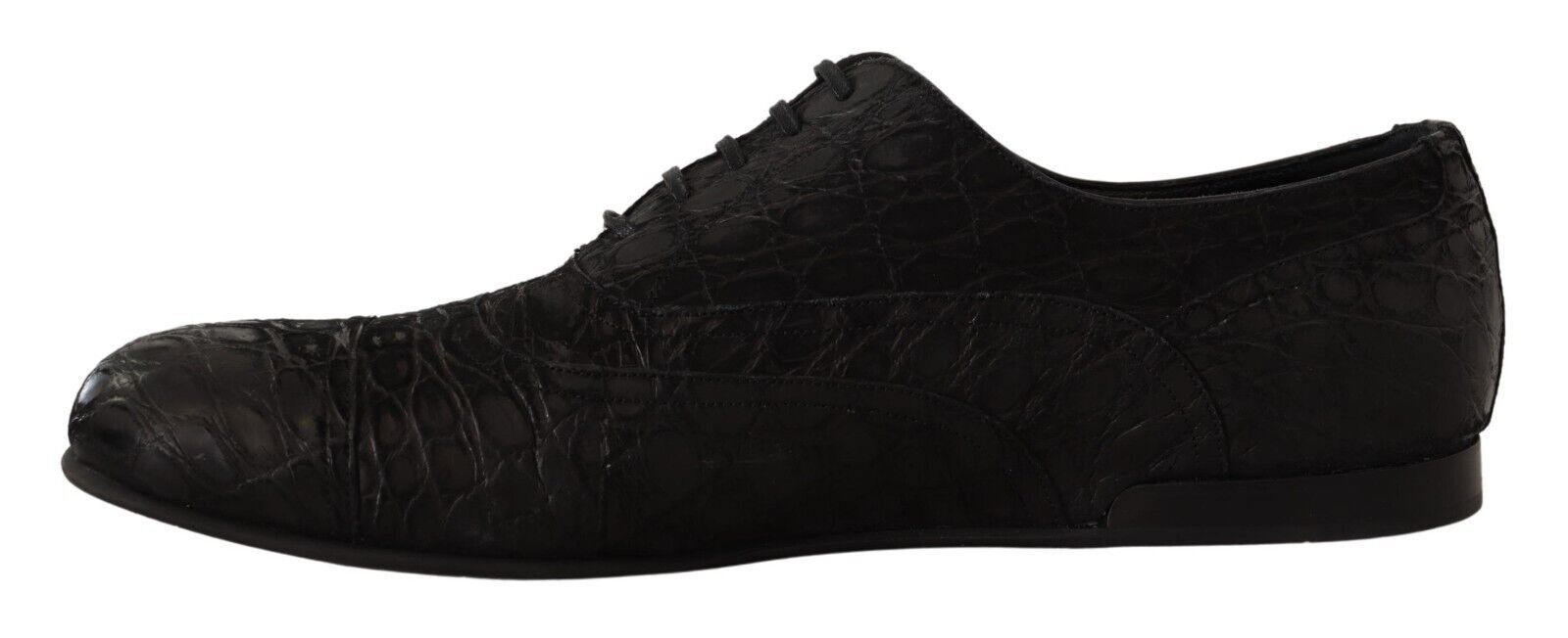 Dolce & Gabbana Black Caiman Leather Men's Oxford Shoes-5