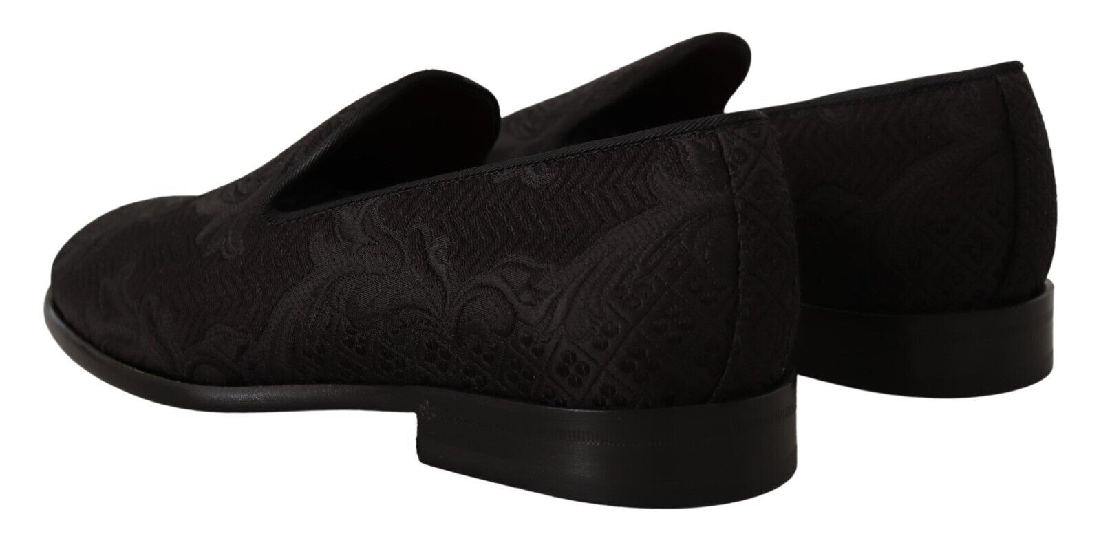 Zapatillas y mocasines con brocado floral negro de Dolce & Gabbana-4