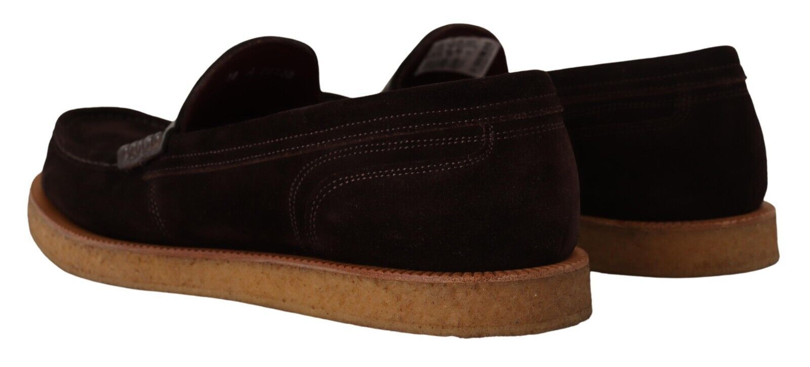 Dolce & Gabbana Brown Suede Slip-On Flats Moccasin Shoes-4