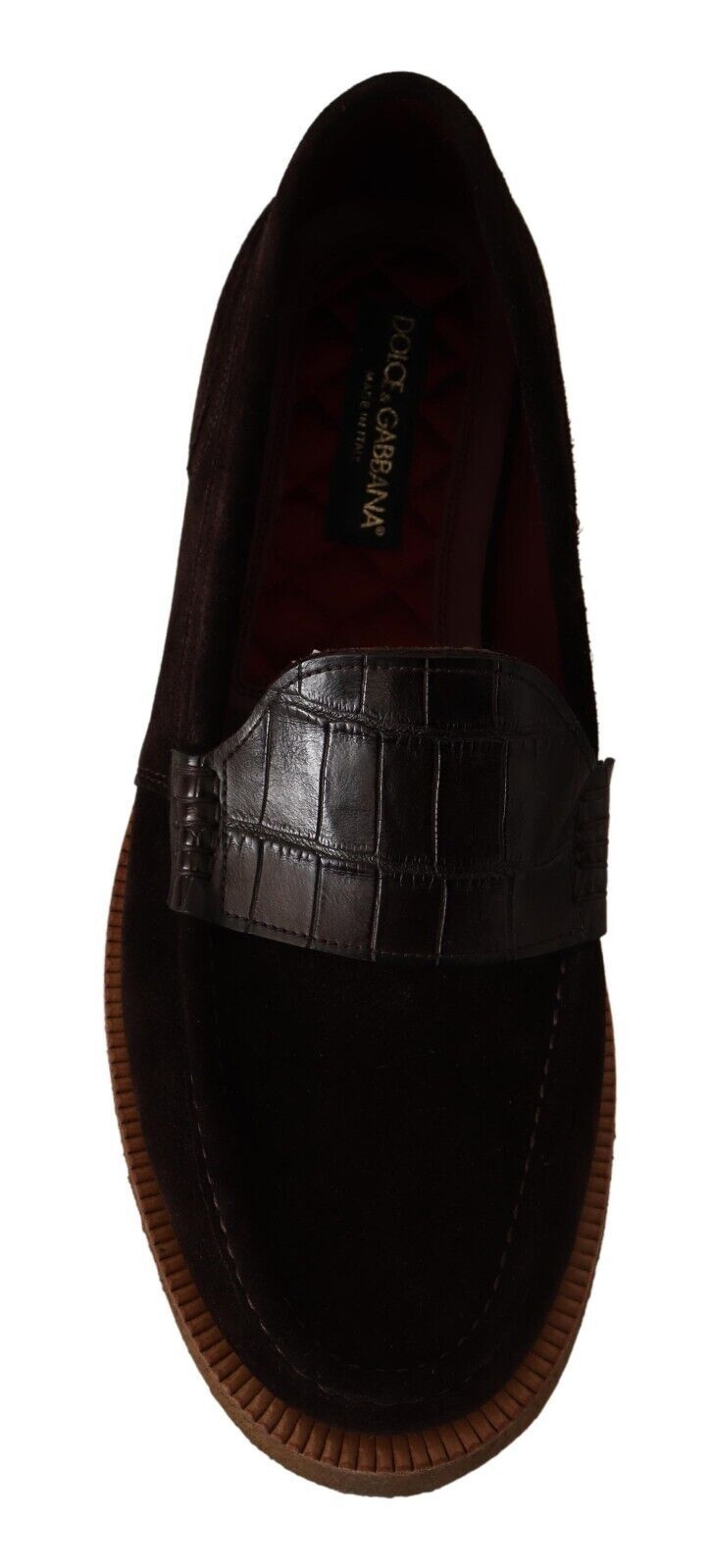 Dolce & Gabbana Brown Suede Slip-On Flats Moccasin Shoes-7