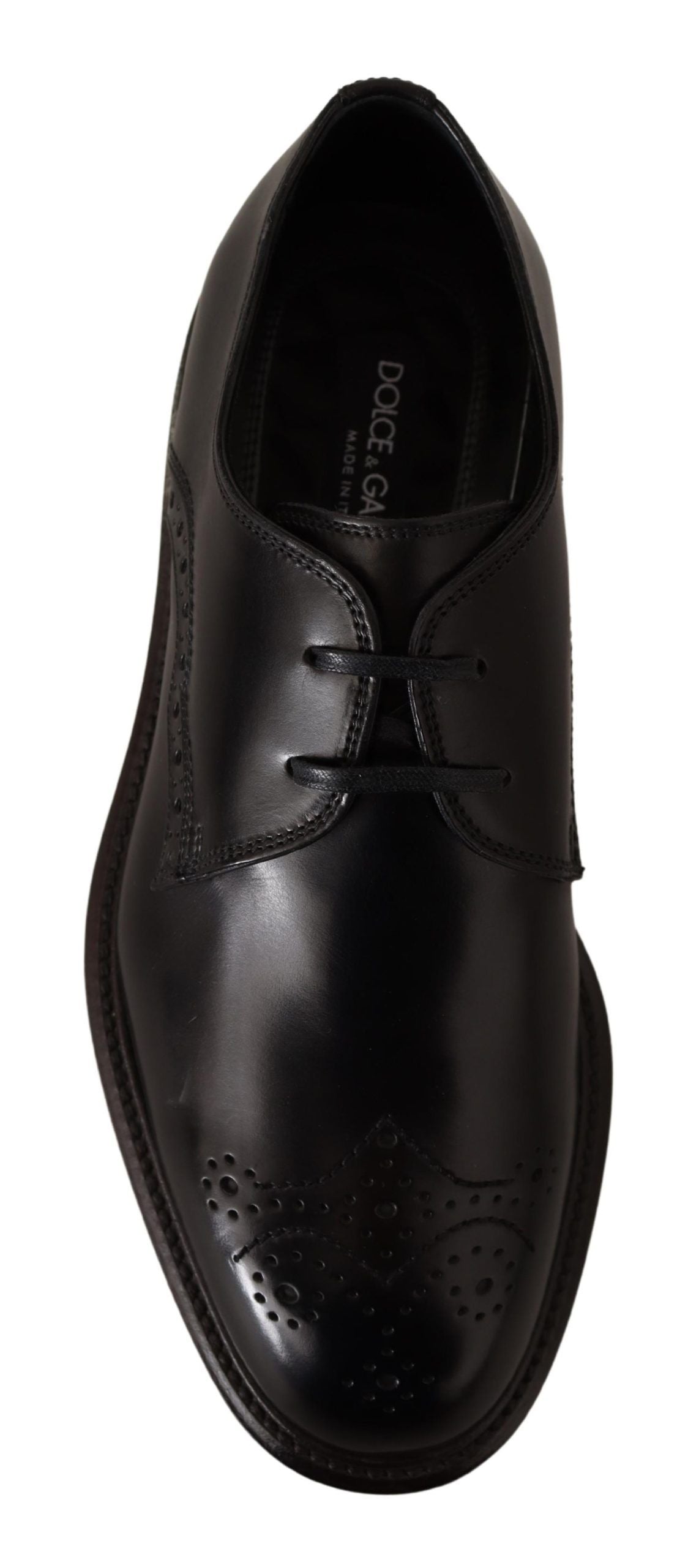 Zapatos Derby formales de cuero negro de Dolce & Gabbana-3