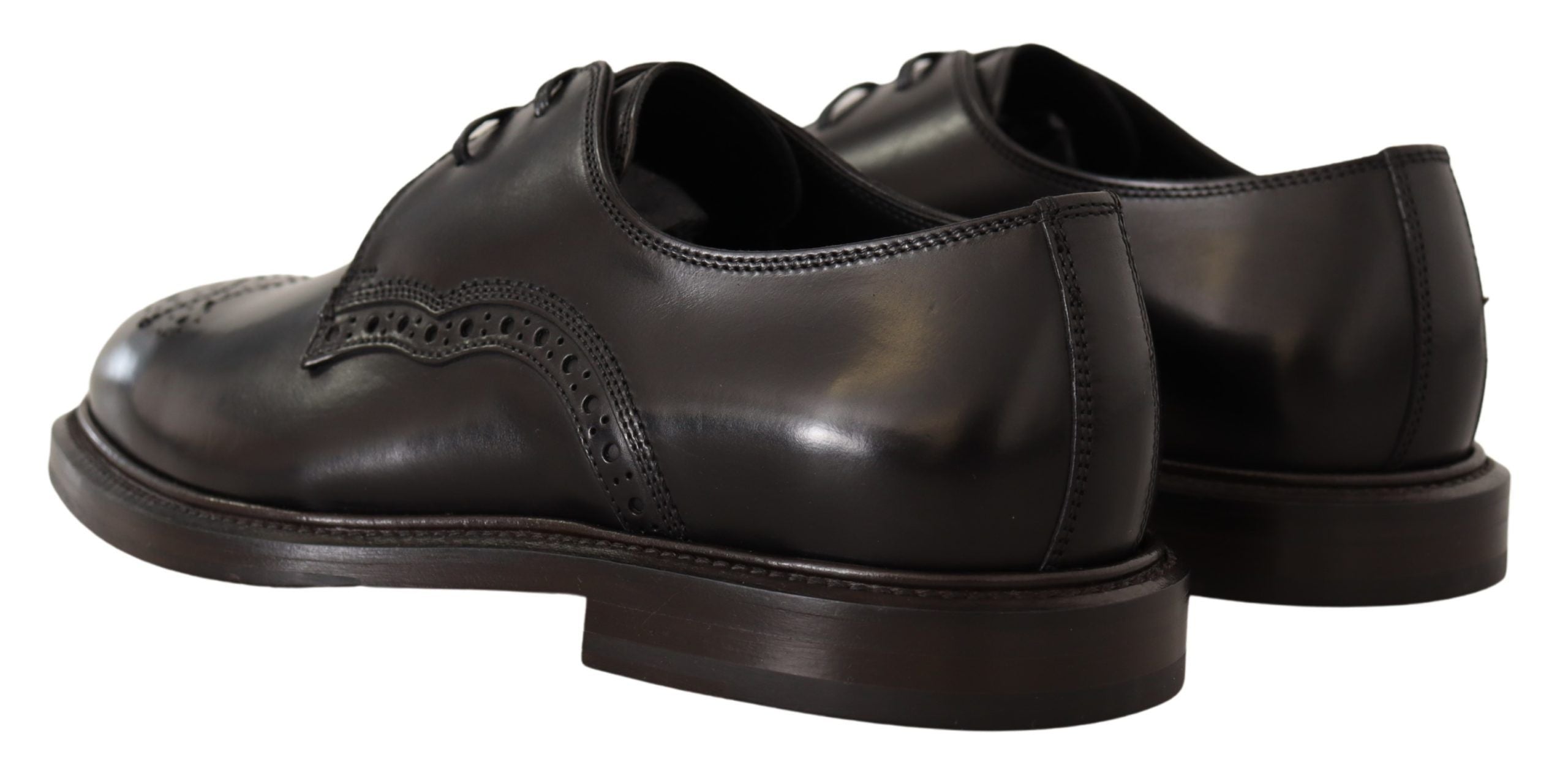 Zapatos Derby formales de cuero negro de Dolce & Gabbana-6