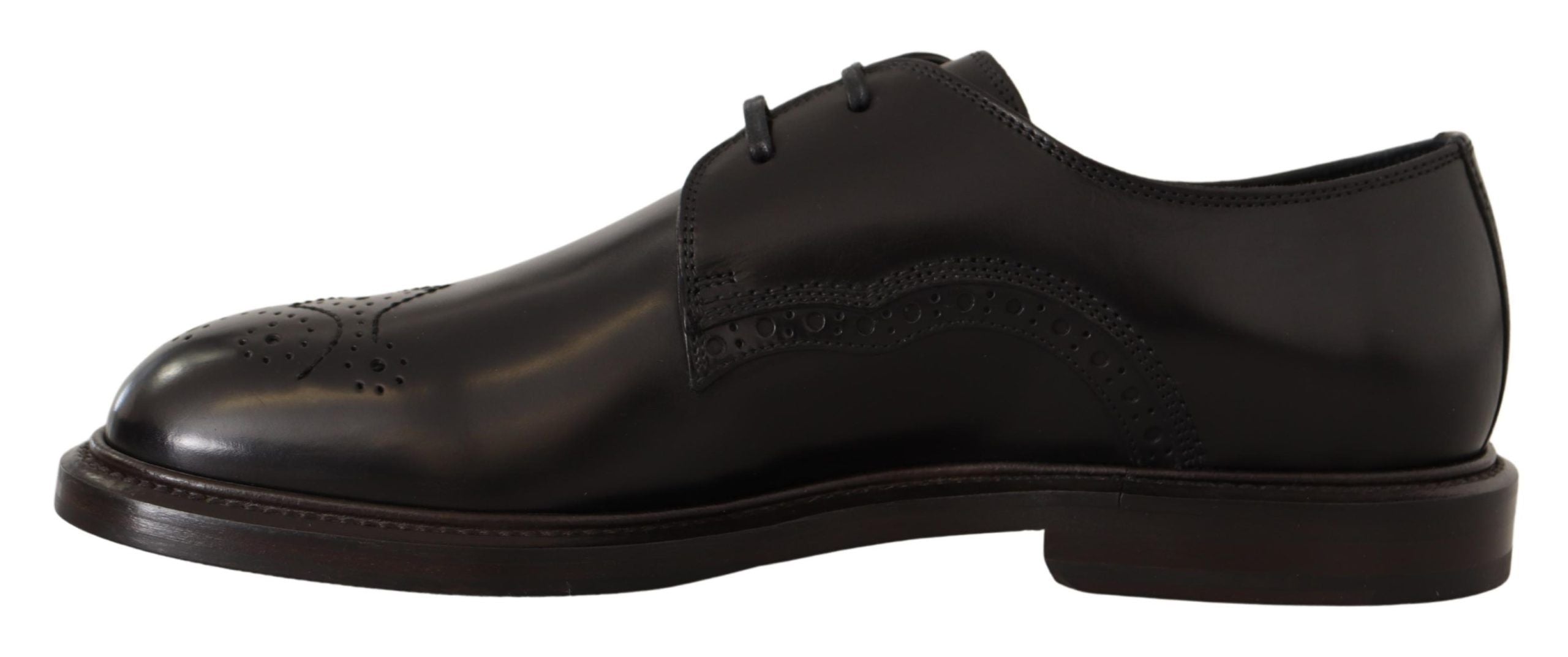 Zapatos Derby formales de cuero negro de Dolce & Gabbana-7