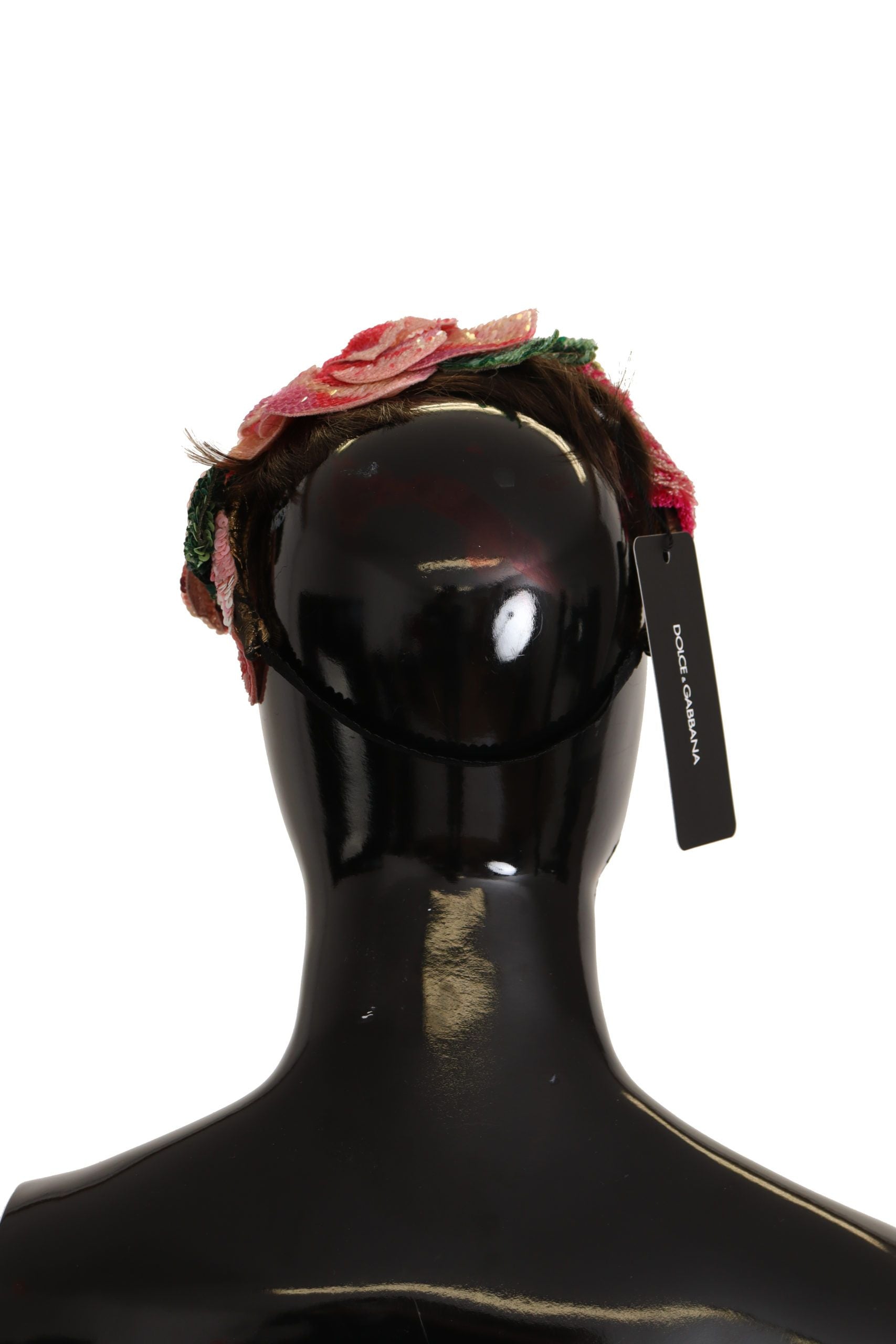 Dolce & Gabbana Multicolor Sequin Lurex Black Hair Headband-2