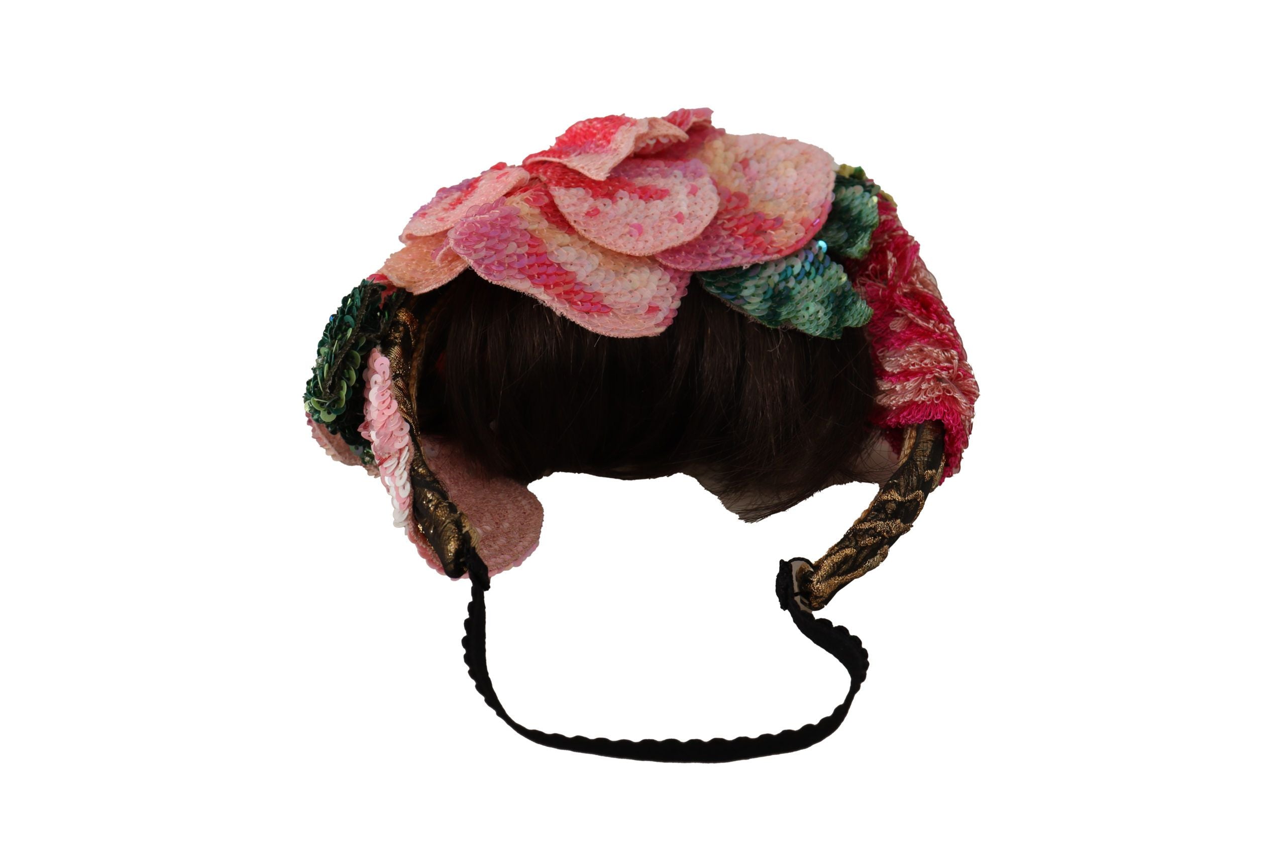 Dolce & Gabbana Multicolor Sequin Lurex Black Hair Headband-5