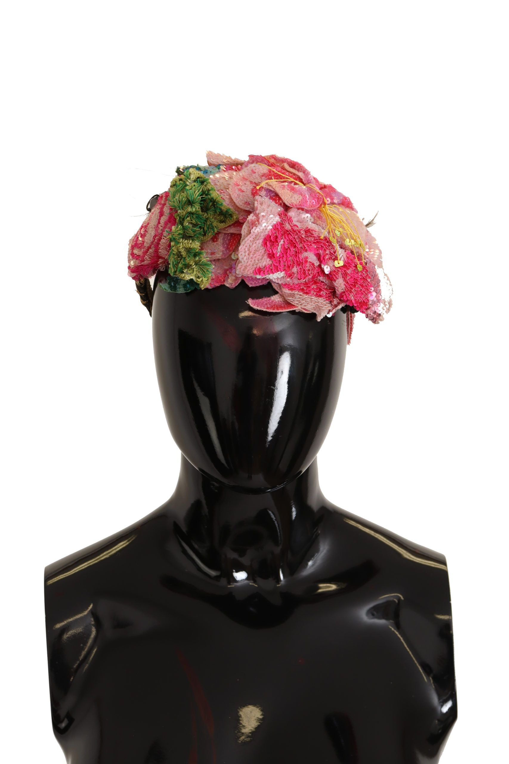 Dolce & Gabbana Multicolor Sequin Lurex Black Hair Headband