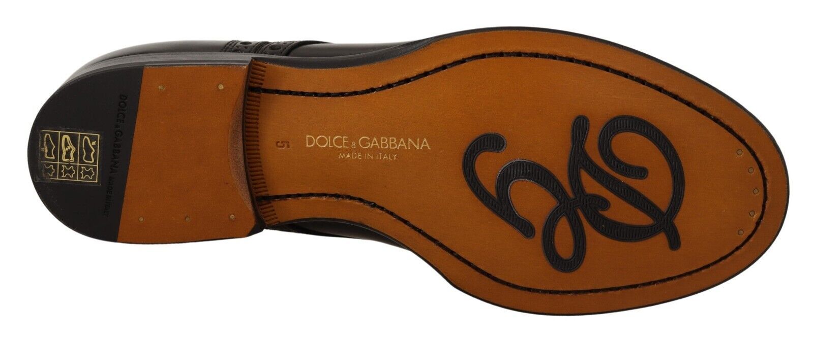 Dolce & Gabbana Black Leather Wingtip Men's Formal Derby Shoes-6
