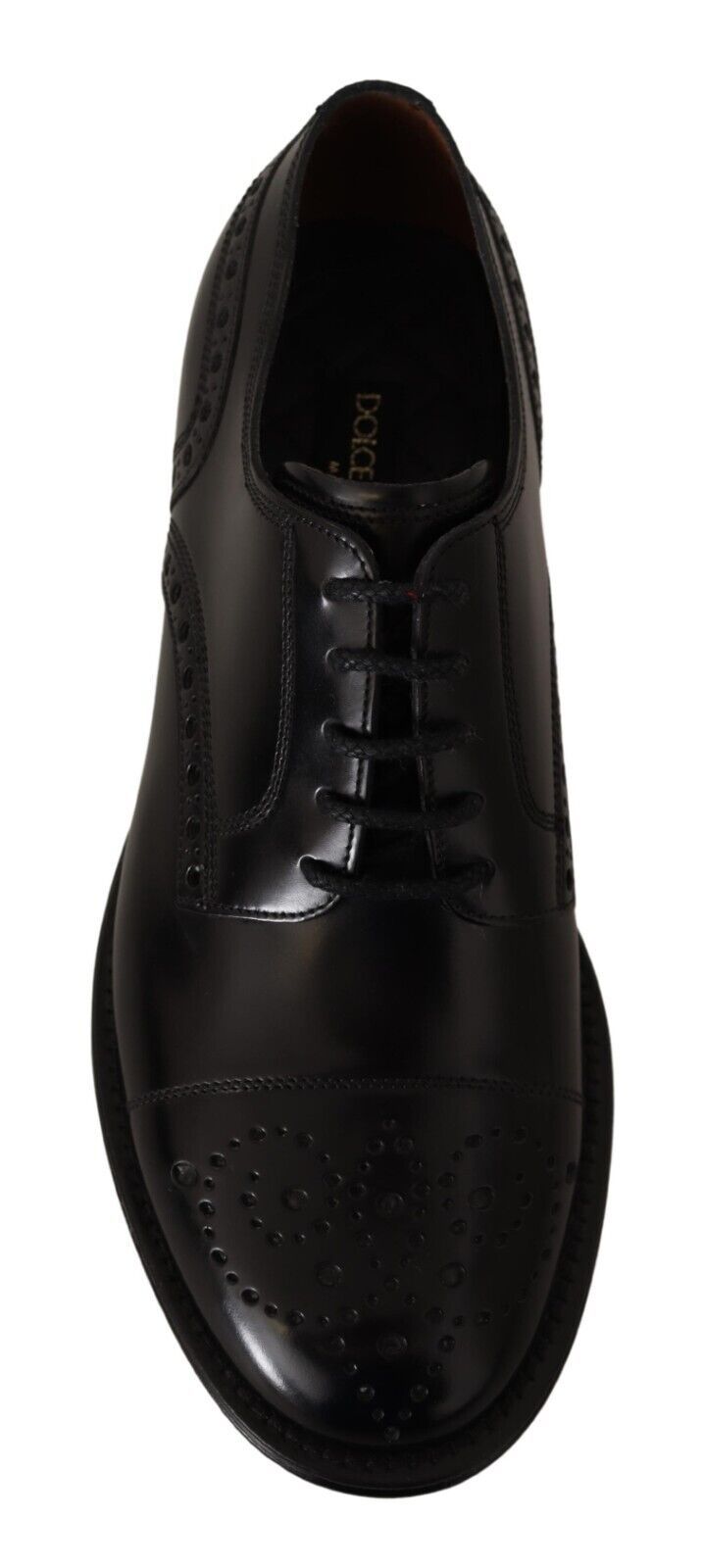 Dolce & Gabbana Black Leather Wingtip Men's Formal Derby Shoes-7