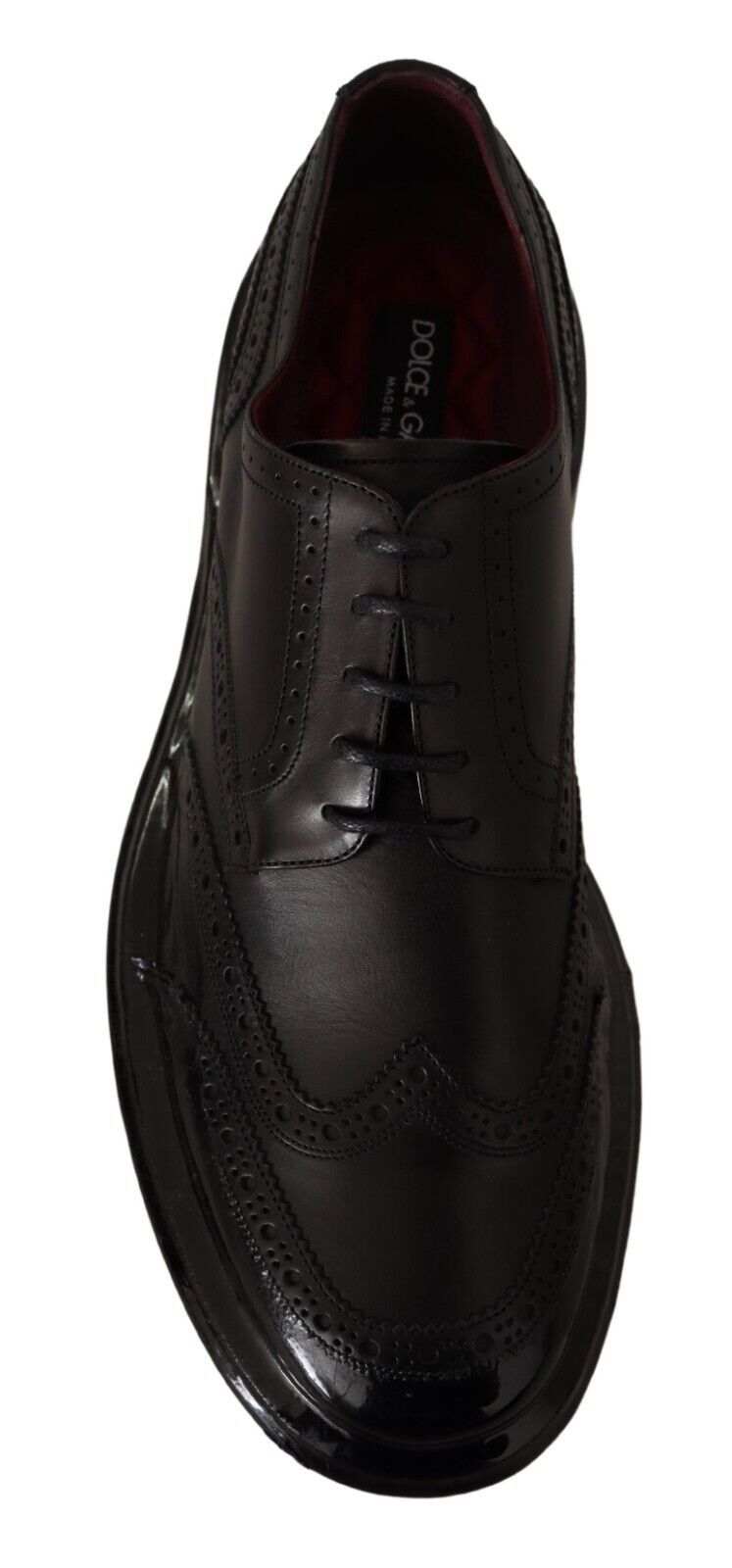Dolce & Gabbana Black Leather Oxford Wingtip Formal Derby Shoes-7